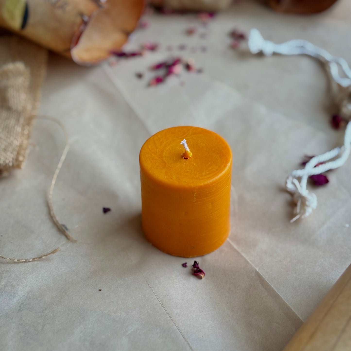 Orange Pillar Candle 2 Inch – Soy Wax Ritual & Décor Candle | Pack of 4