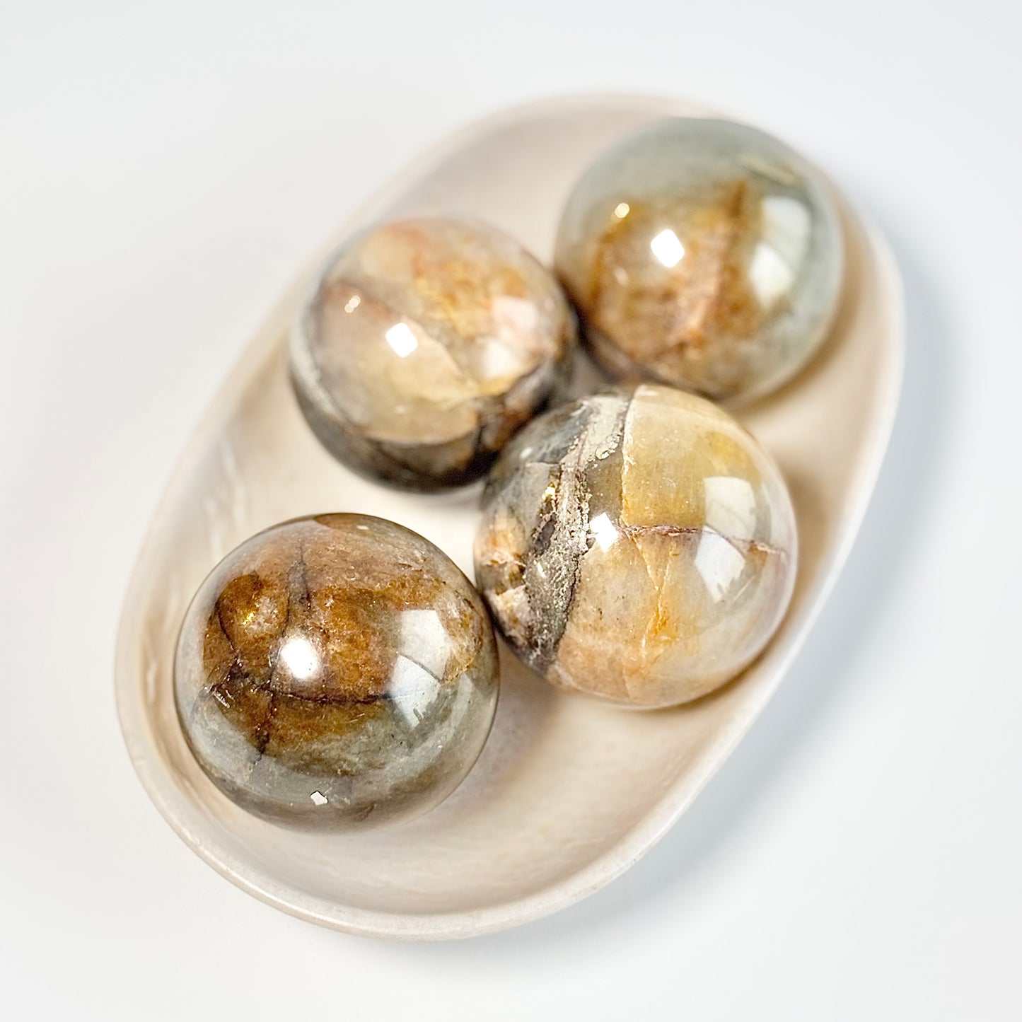 Golden Healer with Pyrite Sphere - Spiritual Growth & Prosperity