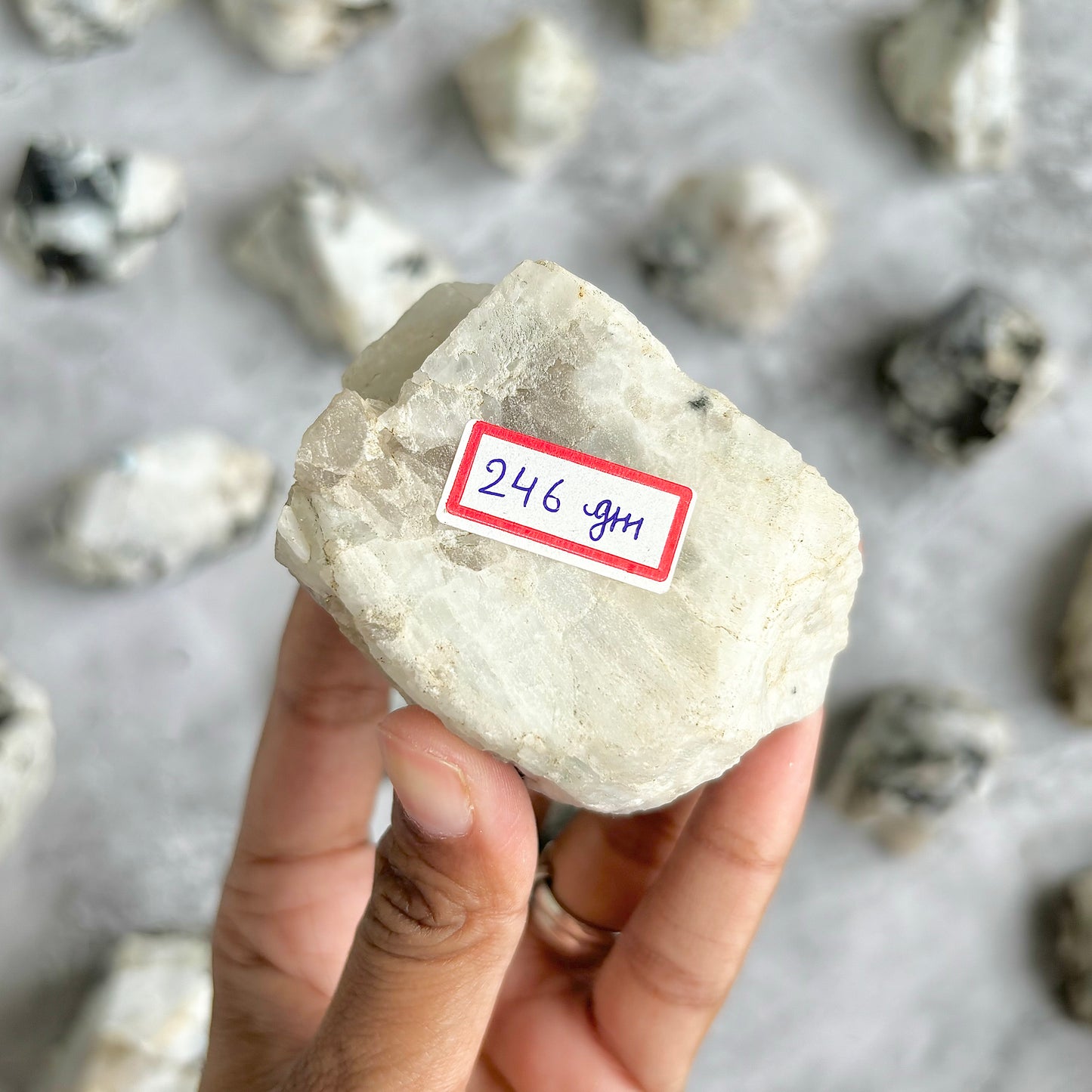 Rainbow Moonstone Raw with Polished Point - 246 Gm | Cultivates Compassion & empathy
