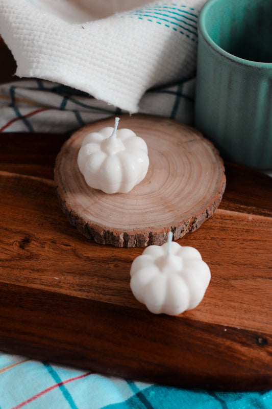 Mini Pumpkin Candle | White Soy Candle
