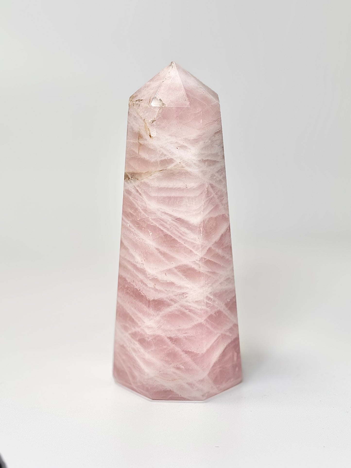 Eight Facet Rose Quartz Tower – 668g - Elegance, Warmth & Gentle Charm