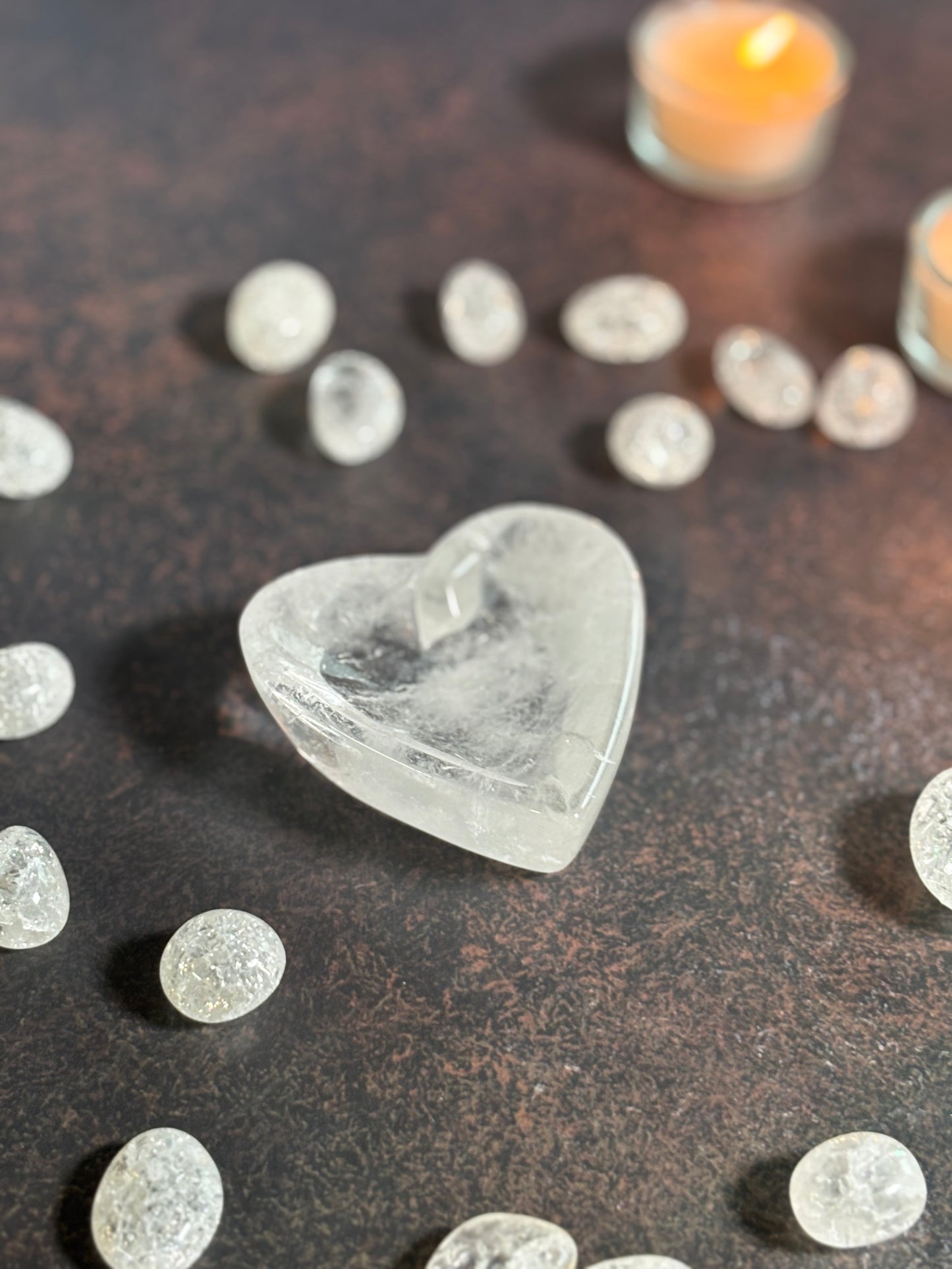 Clear Quartz Heart Shape Bowl - Amplifier of Energy & Intention