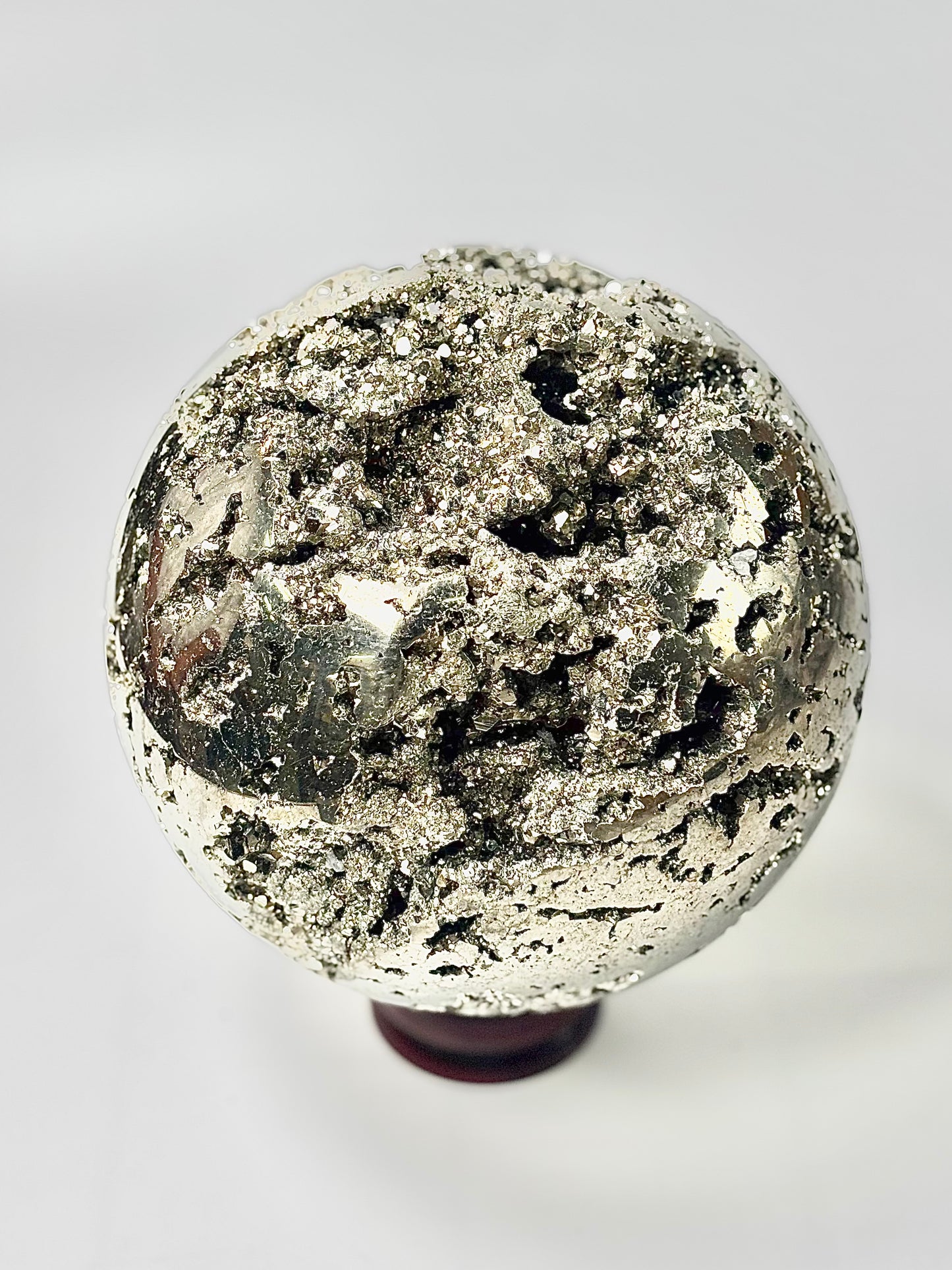 Extra Large Peruvian Pyrite Druzy Sphere 6.7 Kg – Abundance & Prosperity