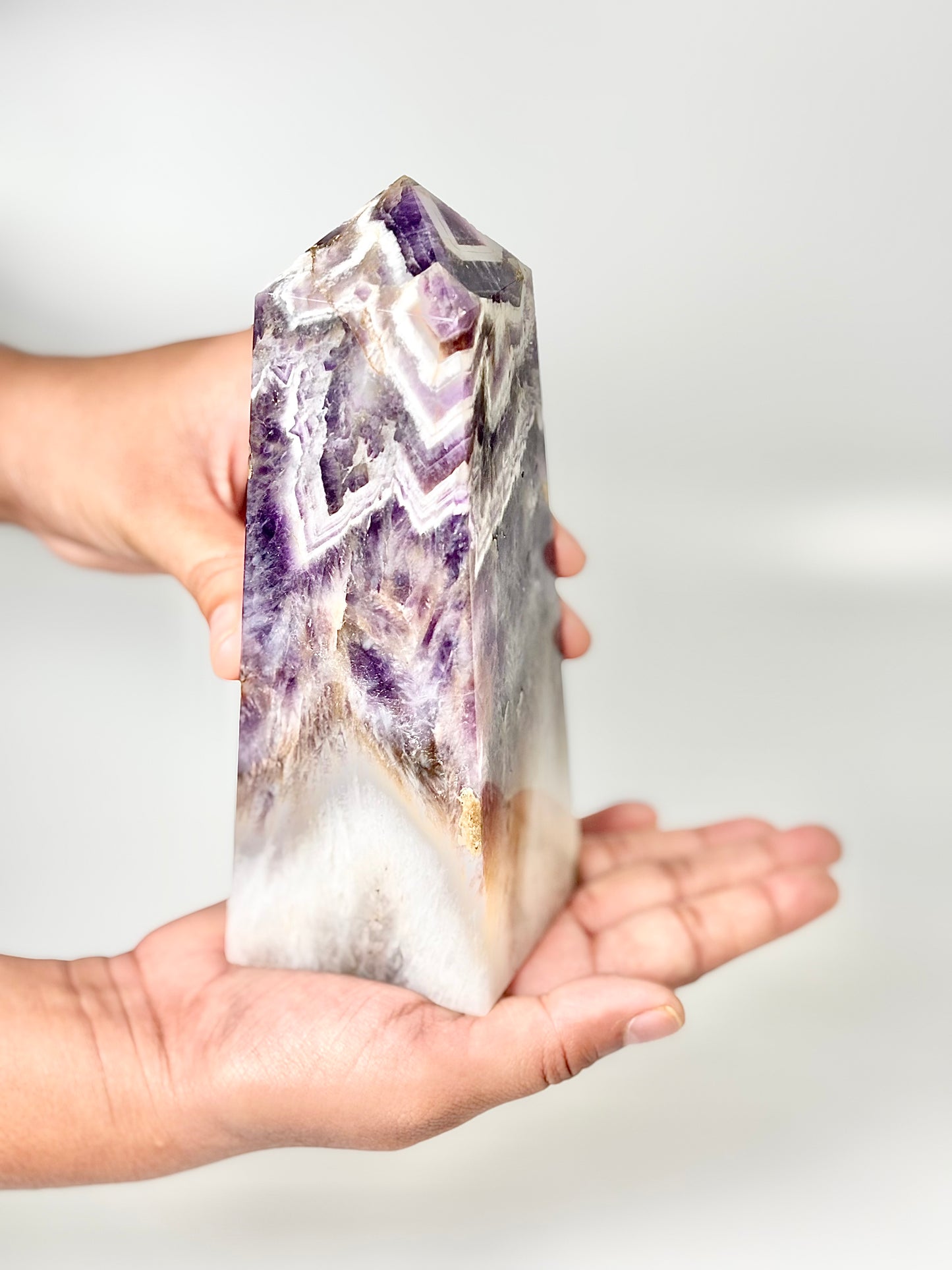 Four Facet Chevron Amethyst Tower – 830g - Amplified Intuition & Focused Healing