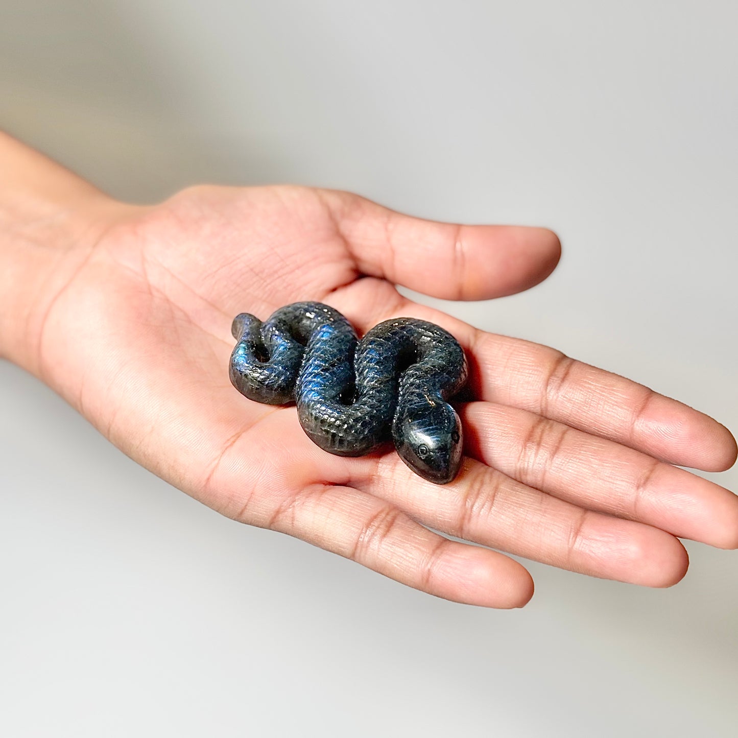 Labradorite Snake Carving