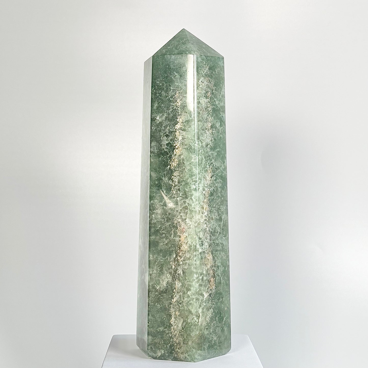 Green Strawberry Quartz Six-Facet Tower – 1384g - Heart Chakra • Uplift the Spirit • Attract Harmony