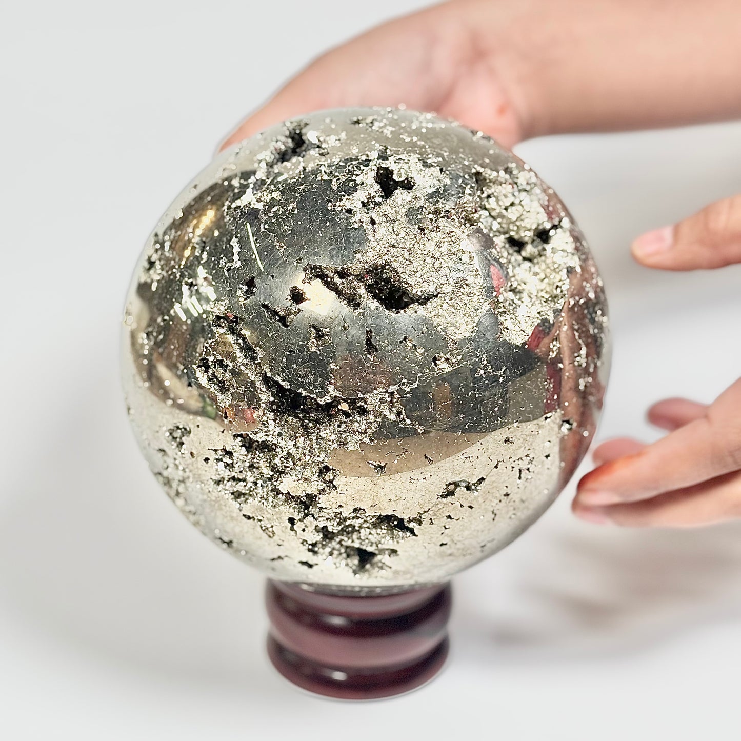 Extra Large Peruvian Pyrite Druzy Sphere 4.4 Kg – Abundance & Prosperity
