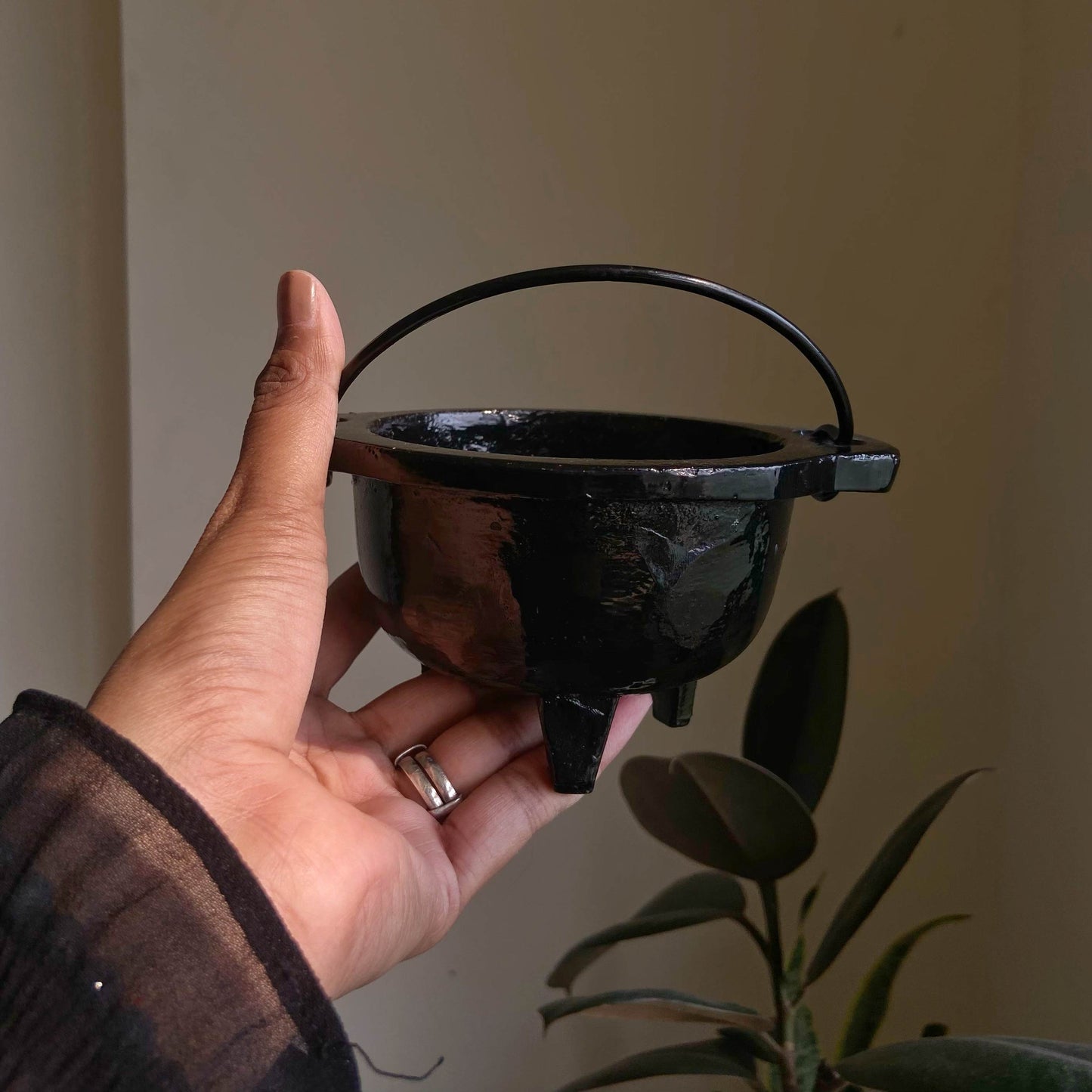 Medium Size Cast Iron Classic Cauldron Altarware | Altar