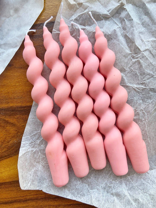Pink Spiral Soy Candle | Pack of 5