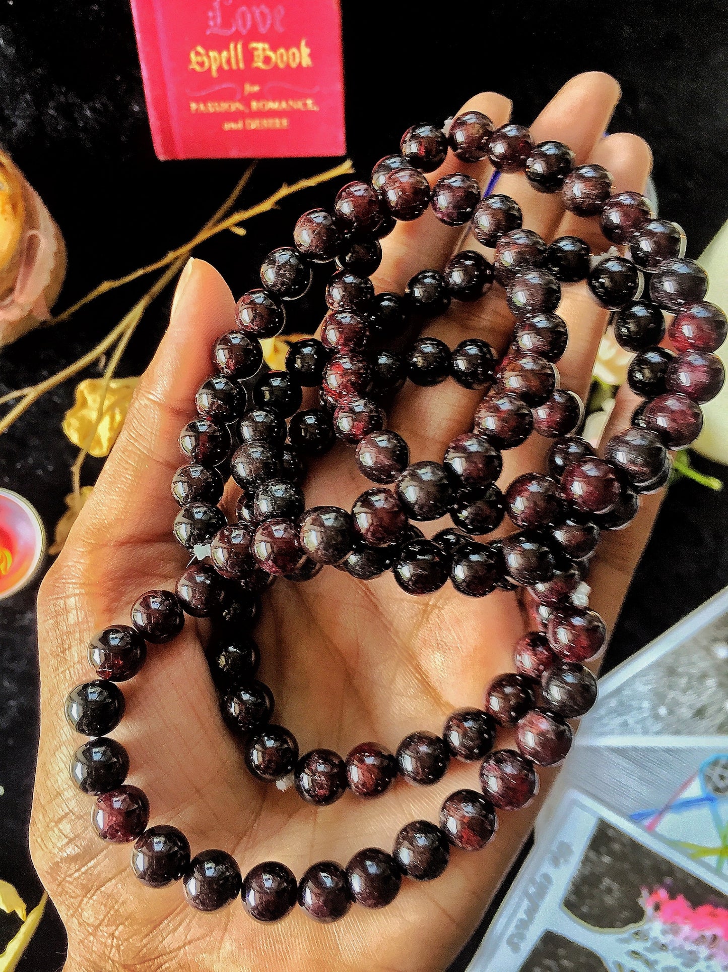 Garnet Bead Bracelet 4Mm | Root Chakra Inspire Love & Strengthen Survival Instincts Crystal