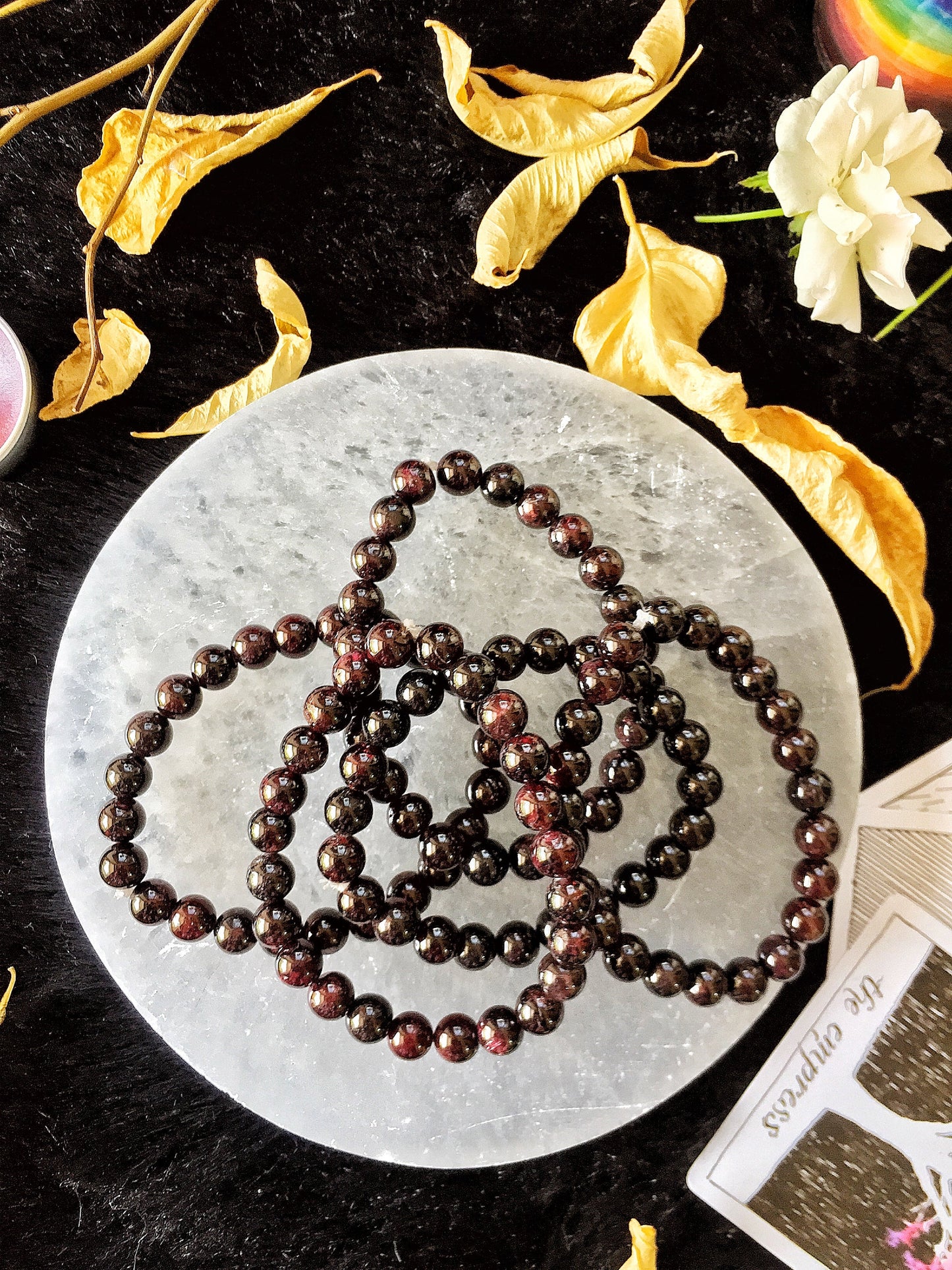 Garnet Bead Bracelet 4Mm | Root Chakra Inspire Love & Strengthen Survival Instincts Crystal