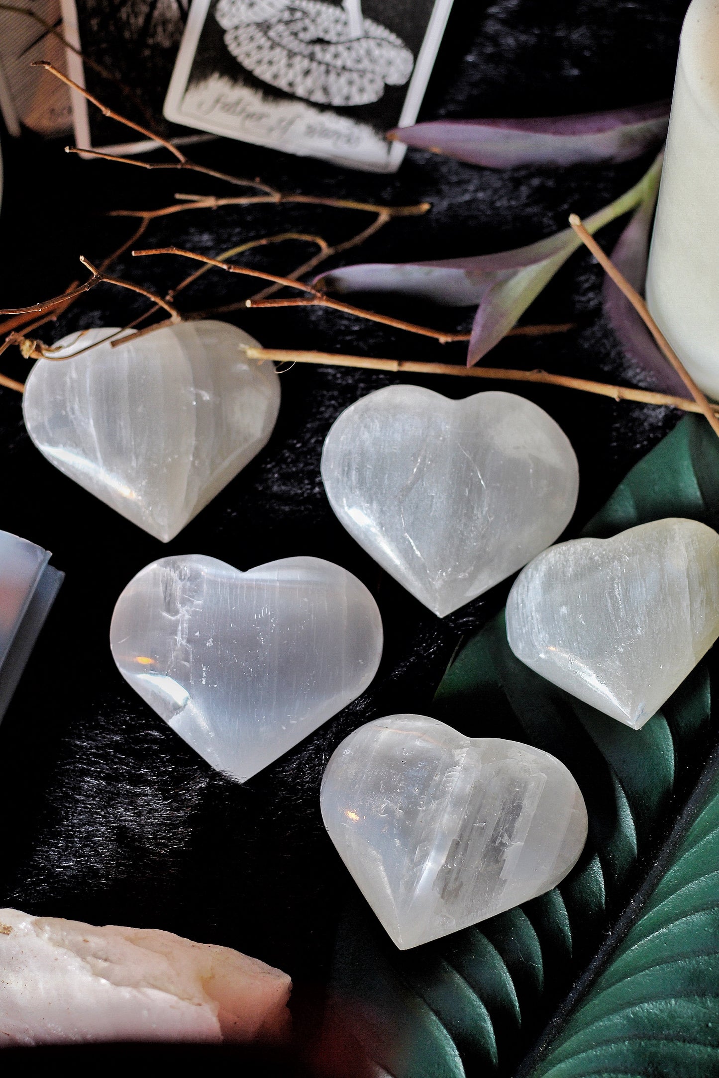 Selenite Heart | Stone For Spiritual Work & Cleansing - 1 Piece Crystal