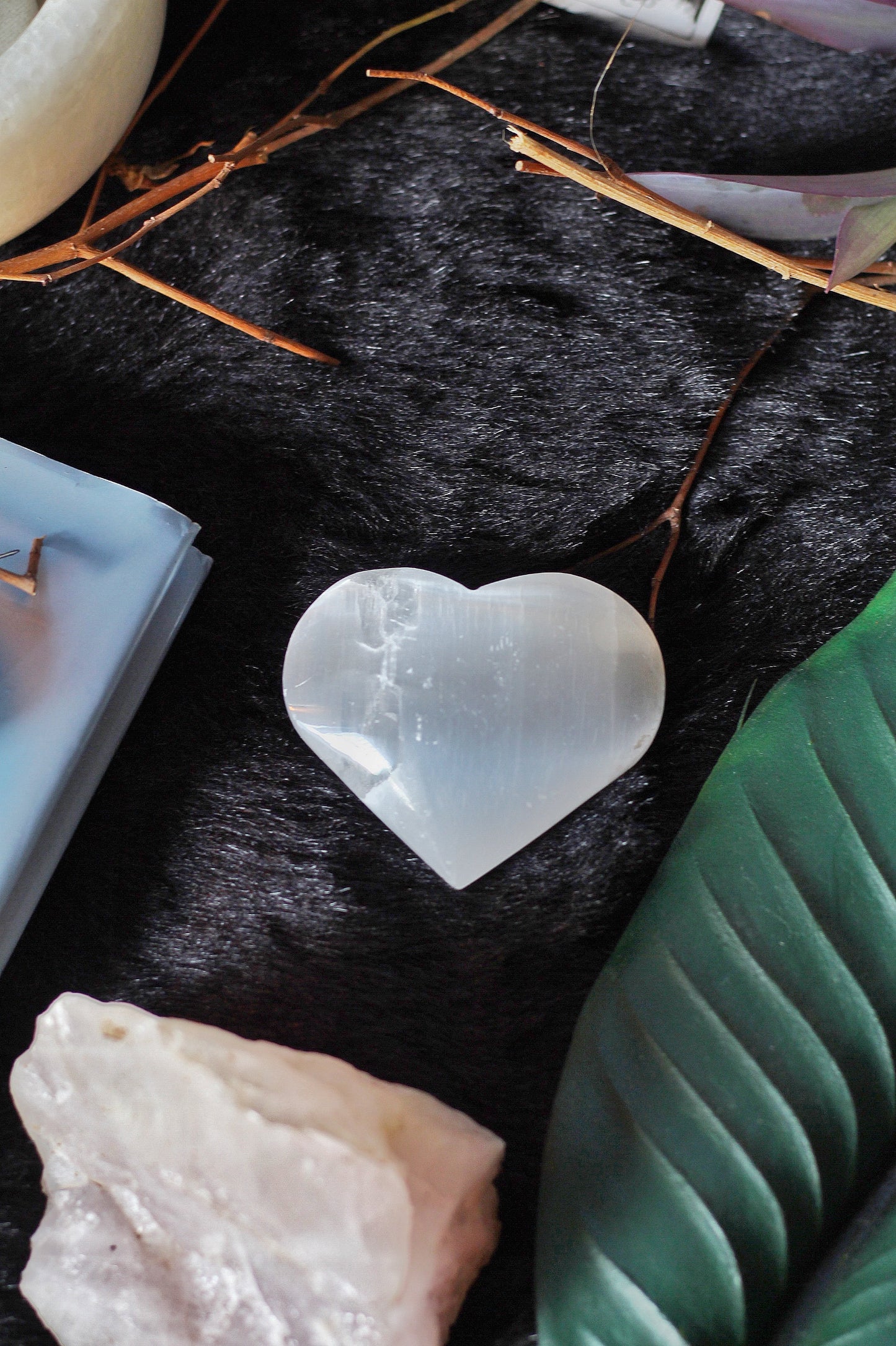 Selenite Heart | Stone For Spiritual Work & Cleansing - 1 Piece Crystal