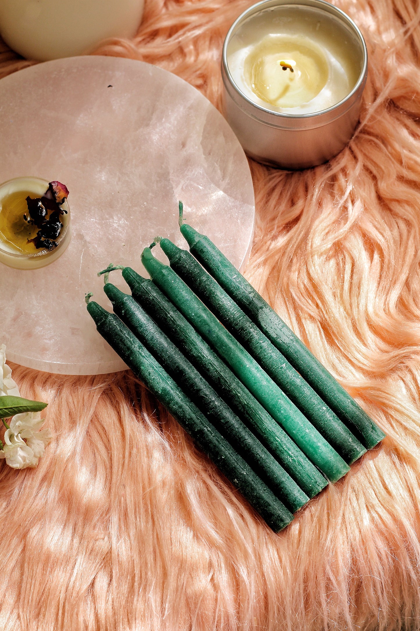 Green Candle | Spell Work - Set Of 25 50 100 200