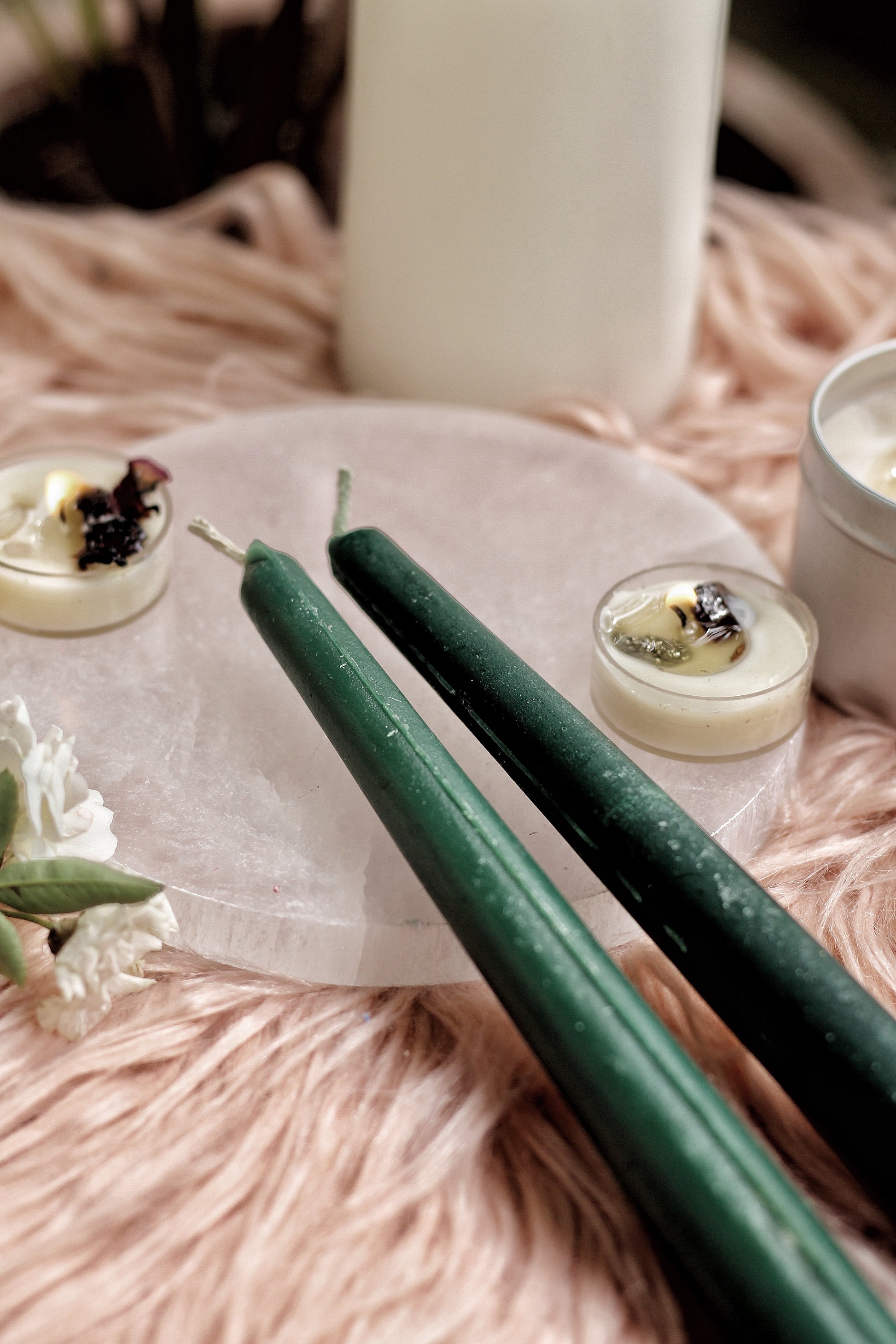 Green Taper Candle - Set Of 5 | 10