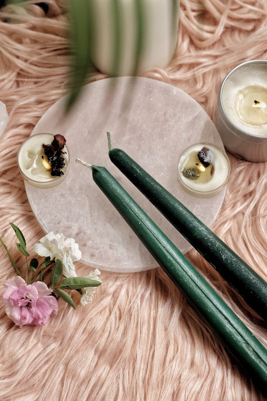 Green Taper Candle - Set Of 5 | 10