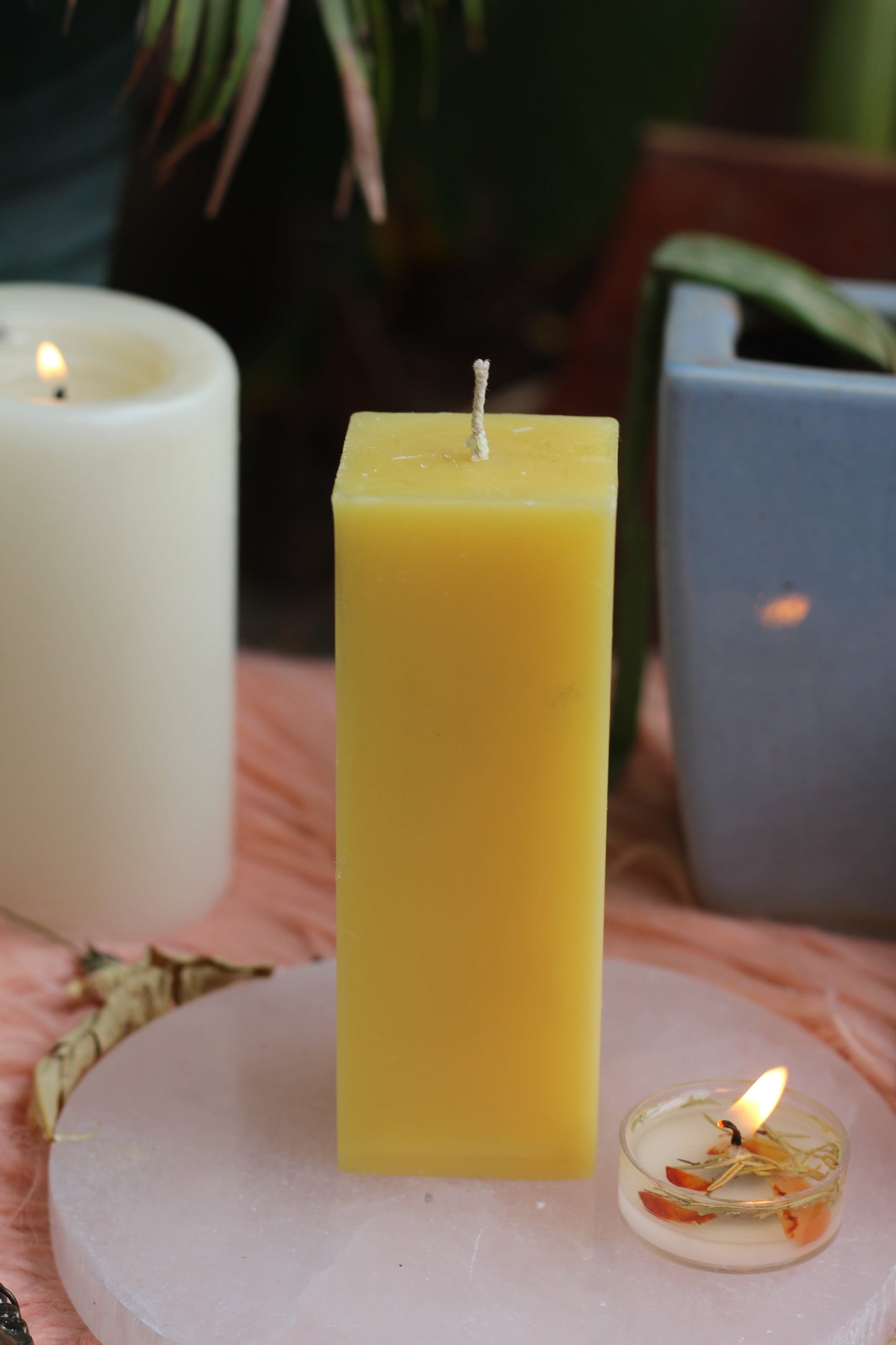 Yellow Pillar Candle | For Spell Work