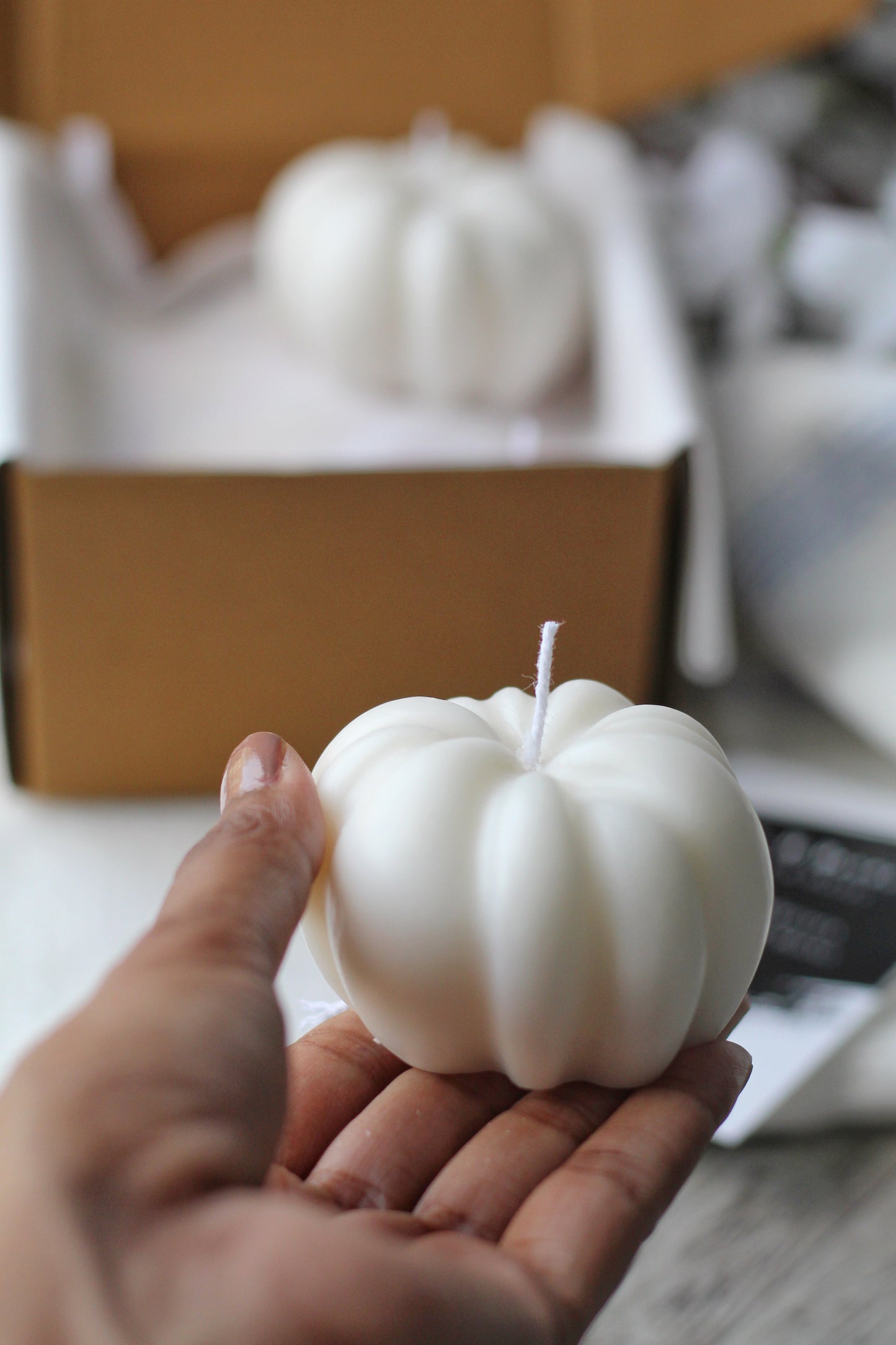 White Pumpkin shape Decorative Candle | Pack of 3