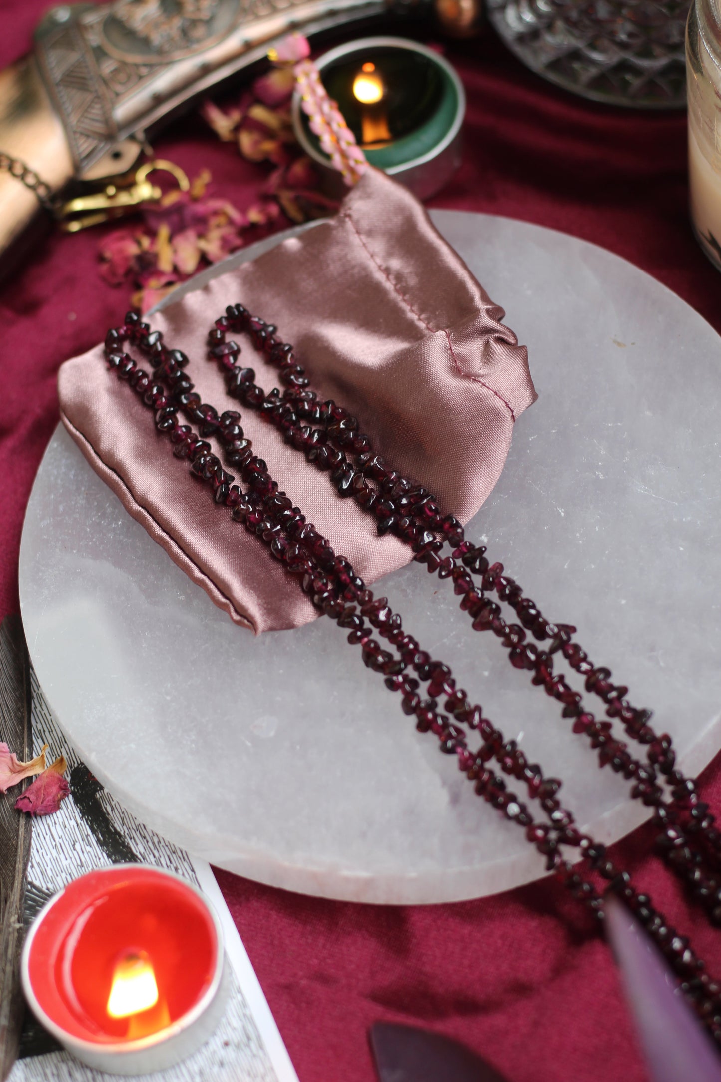Garnet Crystal Chips String (Mala) Jewellery