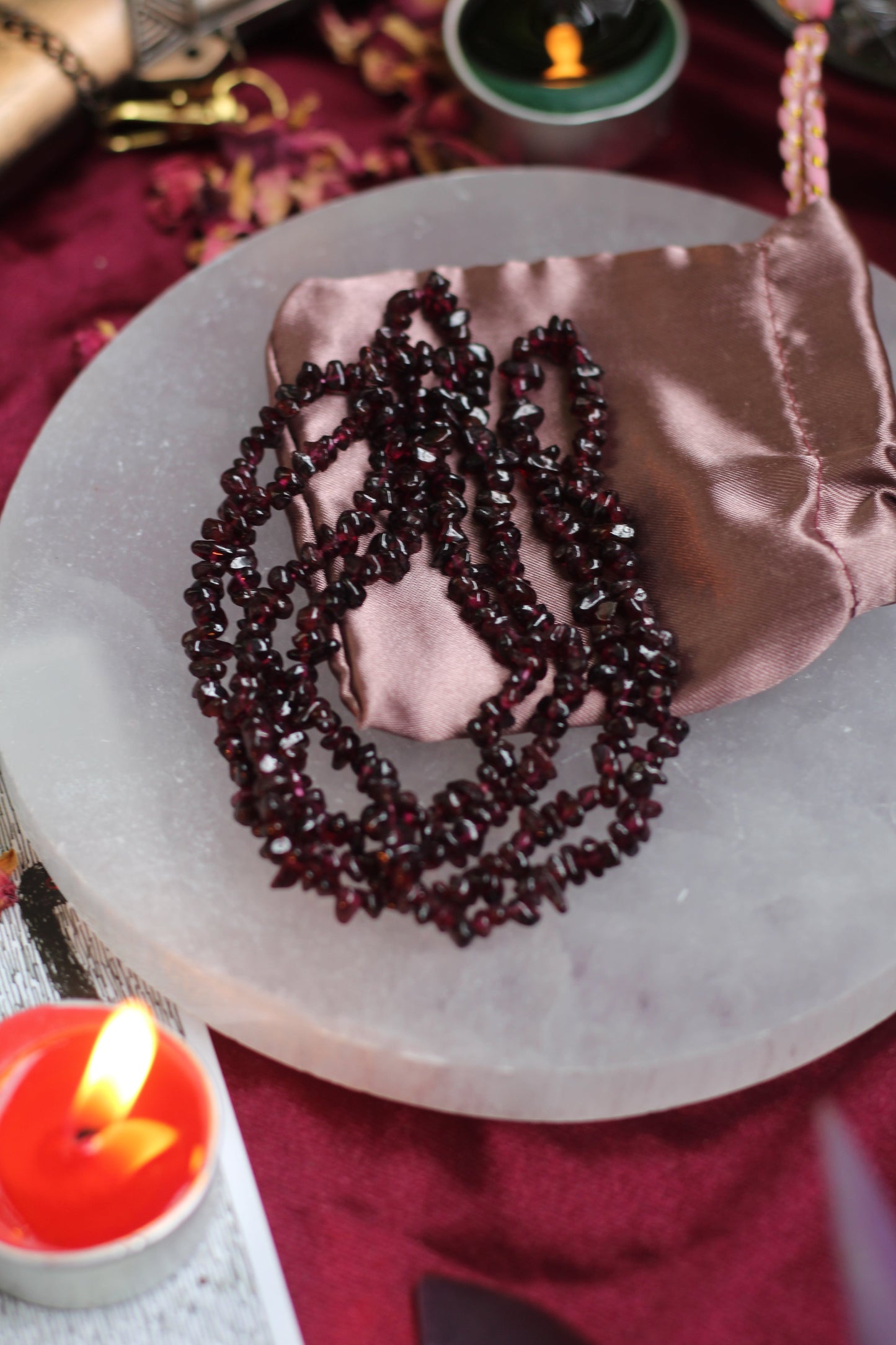 Garnet Crystal Chips String (Mala) Jewellery