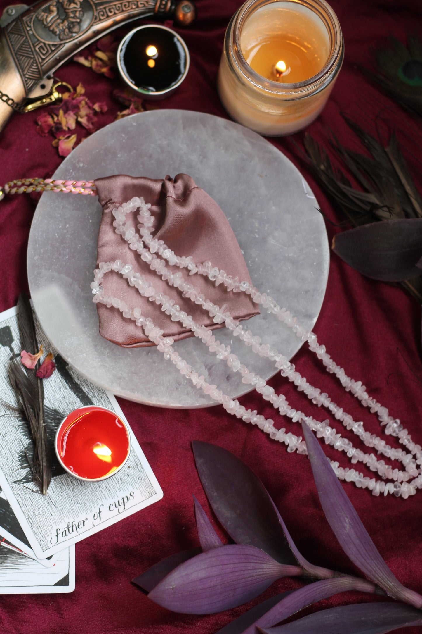 Rose Quartz Chips String (Mala) Crystal