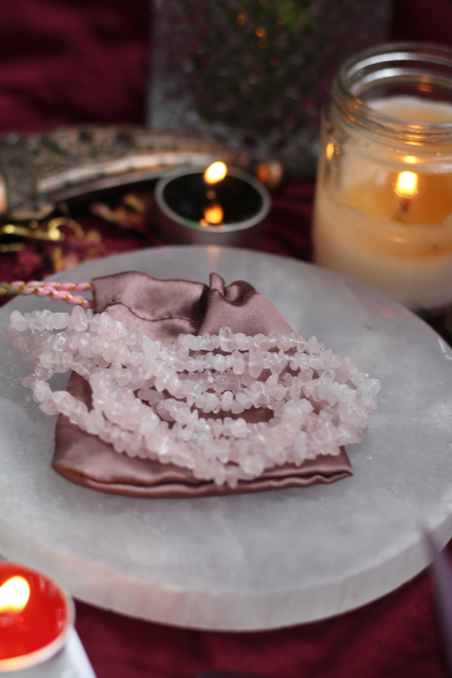 Rose Quartz Chips String (Mala) Crystal