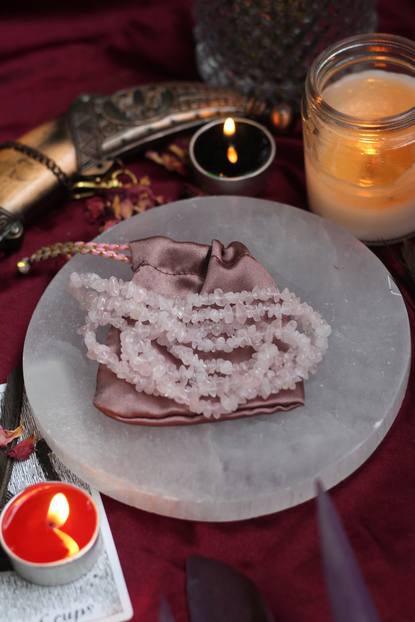 Rose Quartz Chips String (Mala) Crystal