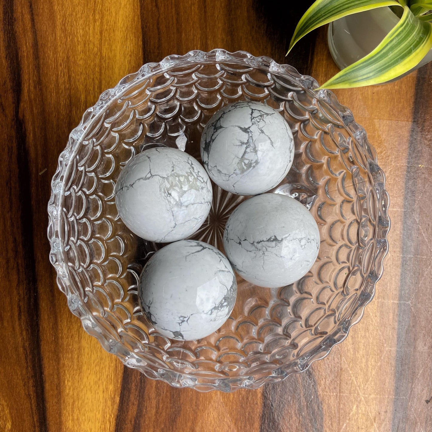 Howlite Sphere | Medium Size Expressing & Anger Management Crystal Stones