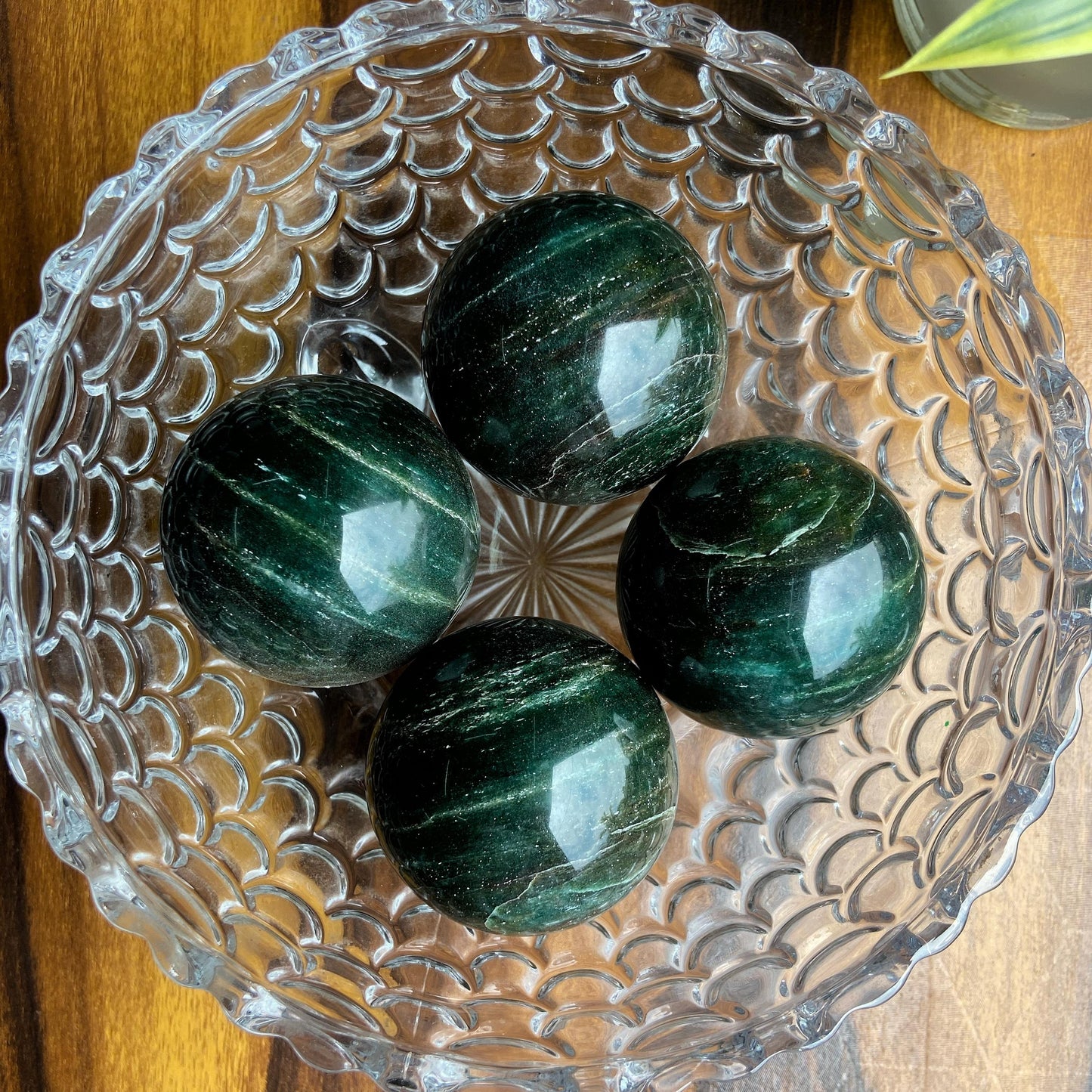 Green Jade Sphere | Luck & Prosperity Crystal Stones