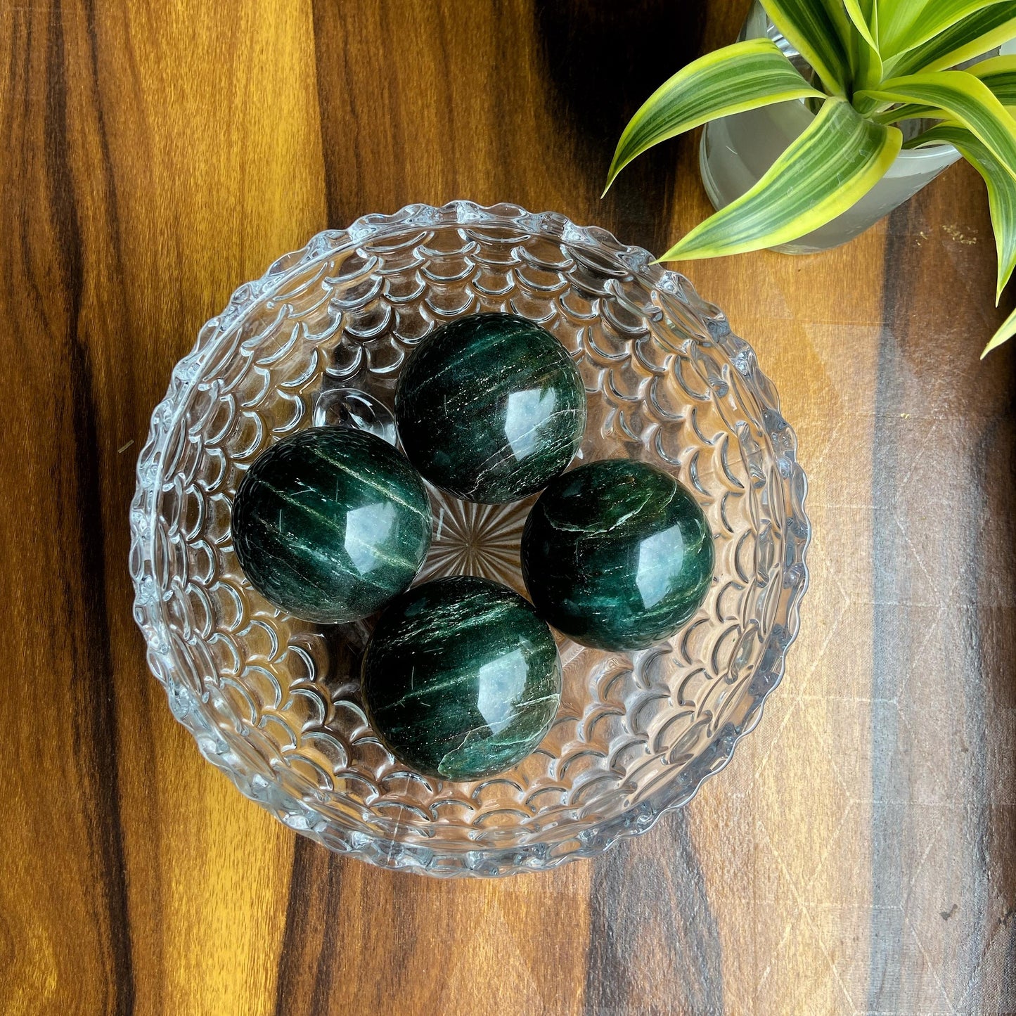 Green Jade Sphere | Luck & Prosperity Crystal Stones