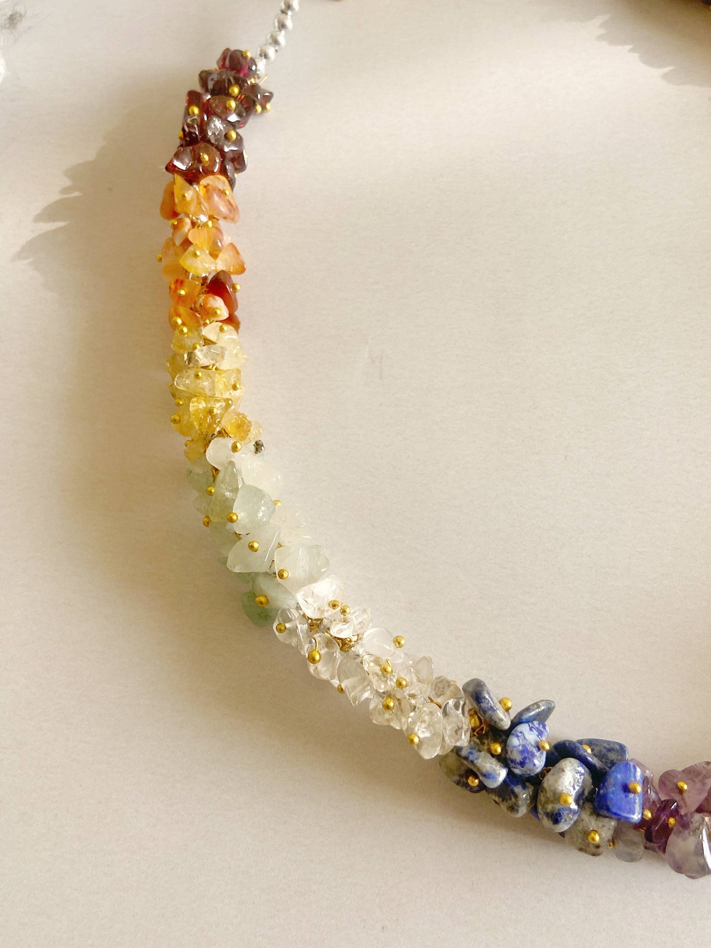 Seven Chakra Crystal Chips Necklace Jewellery