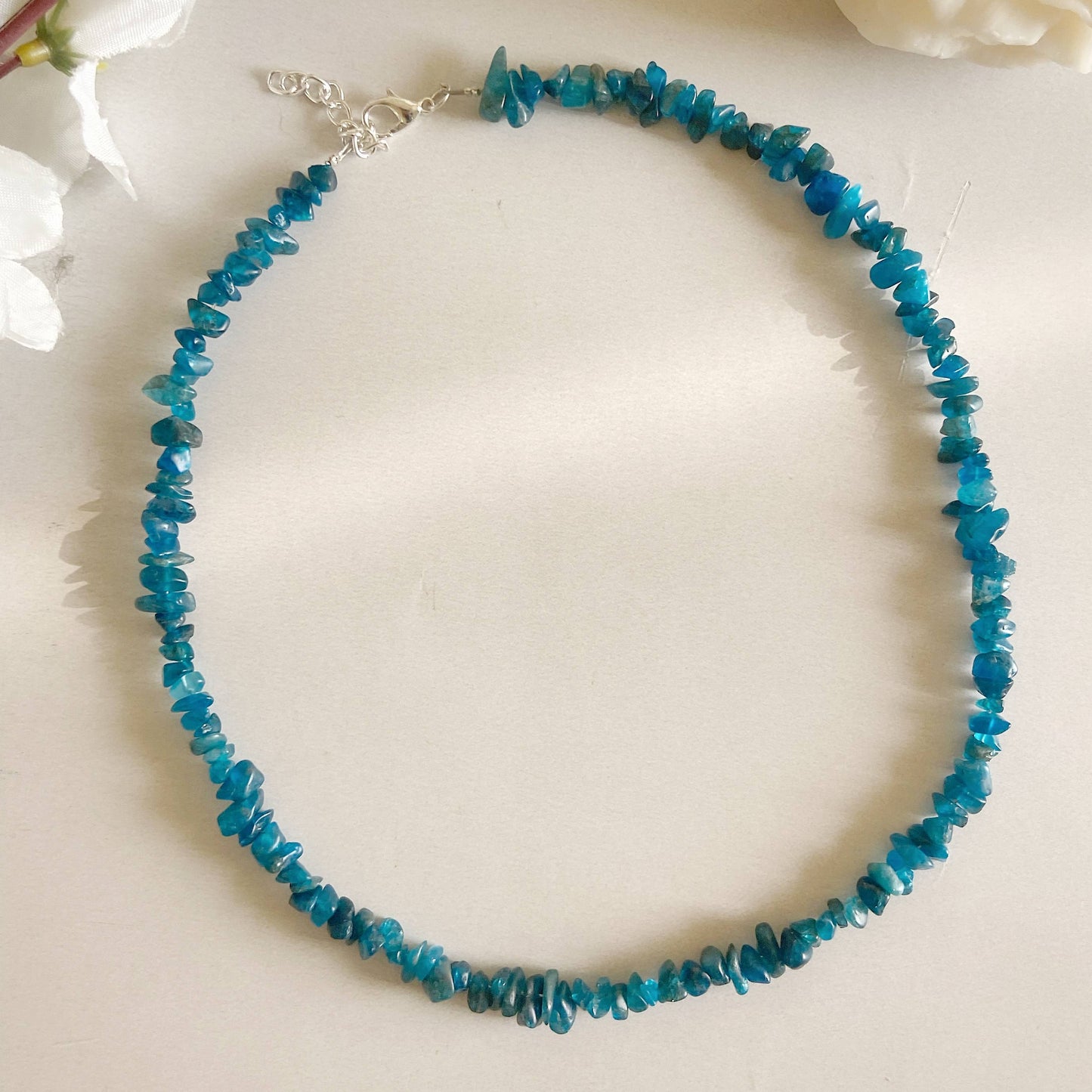 Blue Apatite Chips Necklace | Stone For Motivation & Independence Crystal Stones