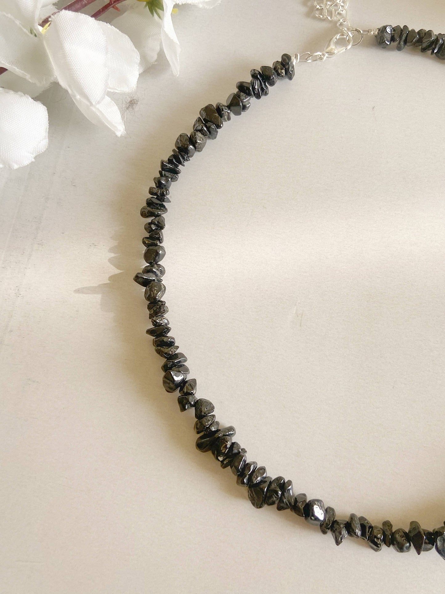 Black Tourmaline Chips Necklace | Stone Of Protection Crystal & Stones
