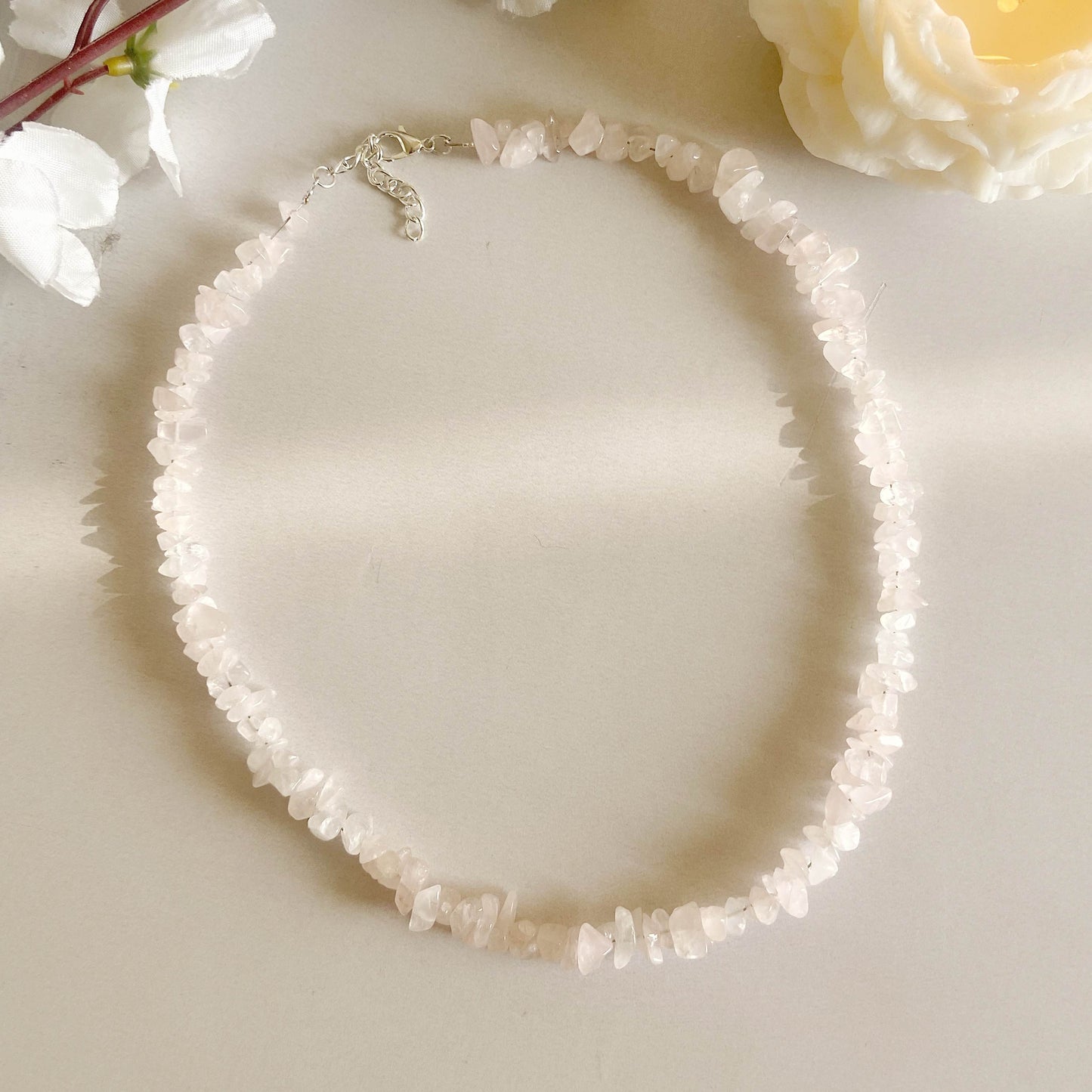 Rose Quartz Chips Necklace | Stone Of Love & Self Crystal Stones