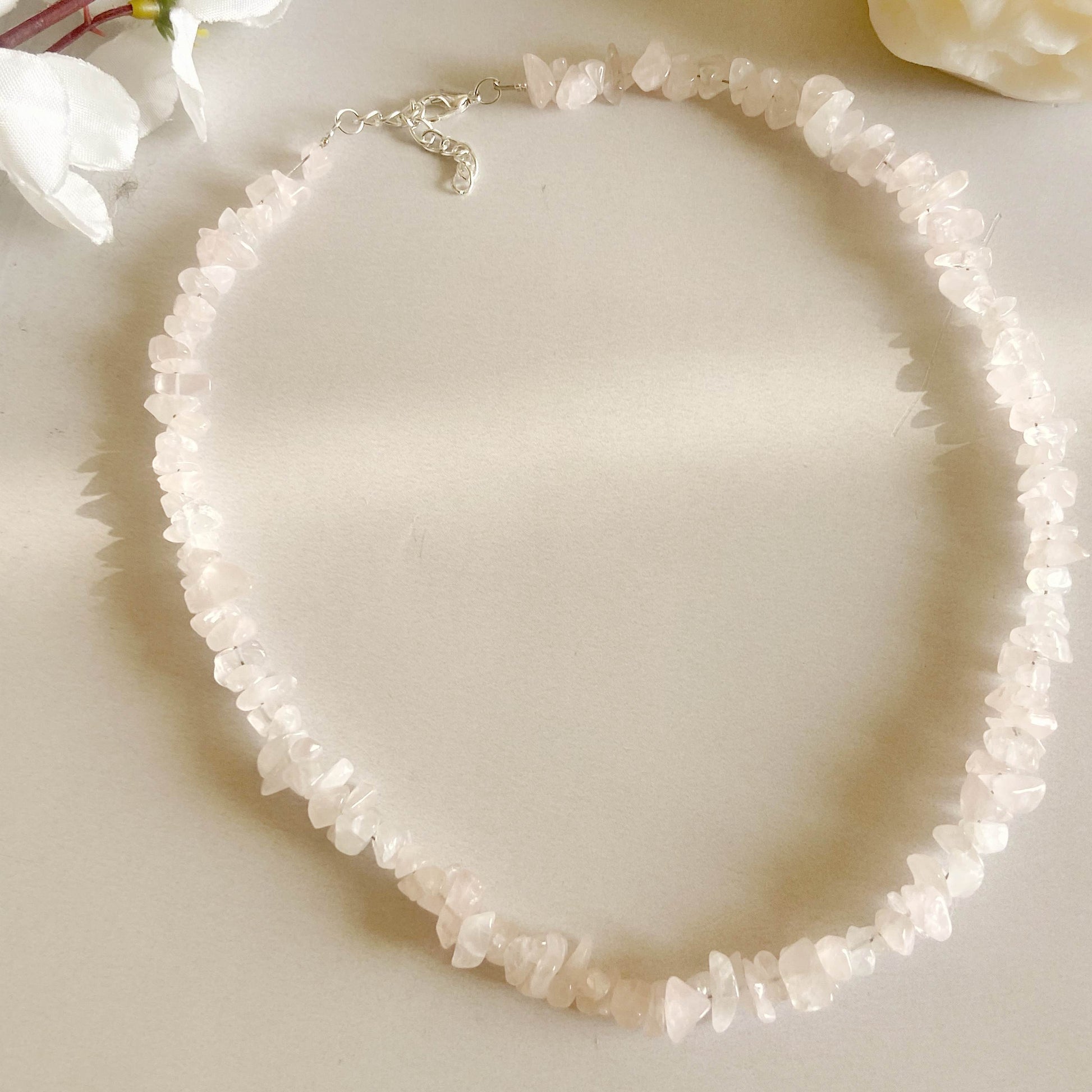 Rose Quartz Chips Necklace | Stone Of Love & Self Crystal Stones
