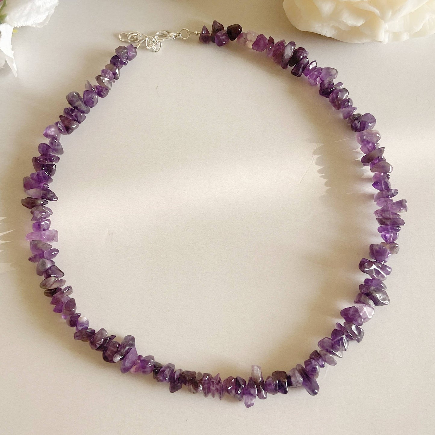 Amethyst Chips Necklace | Helps Activating Third Eye & Psychic Abilities Crystal Stones