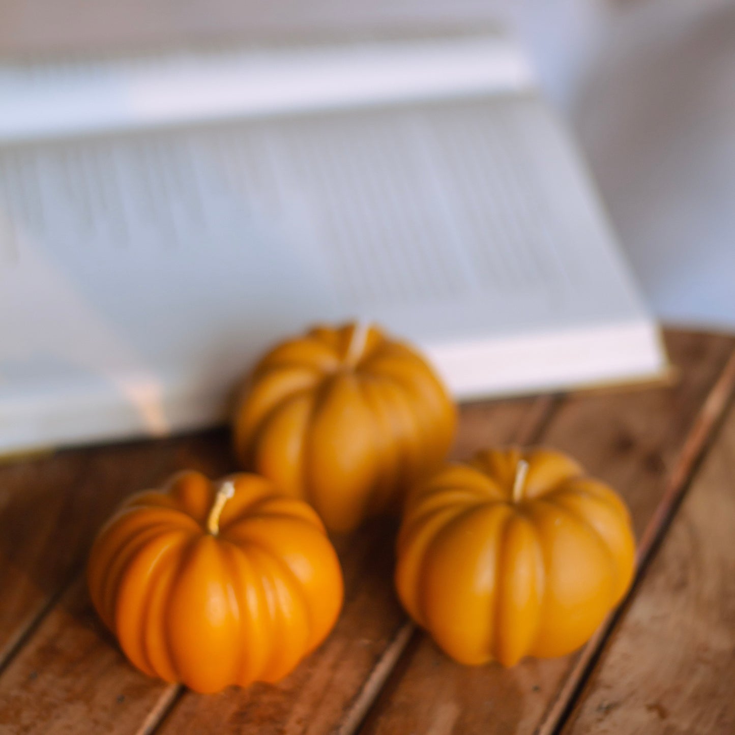 Orange Pumpkin Shape Decorative Candle Set of 3