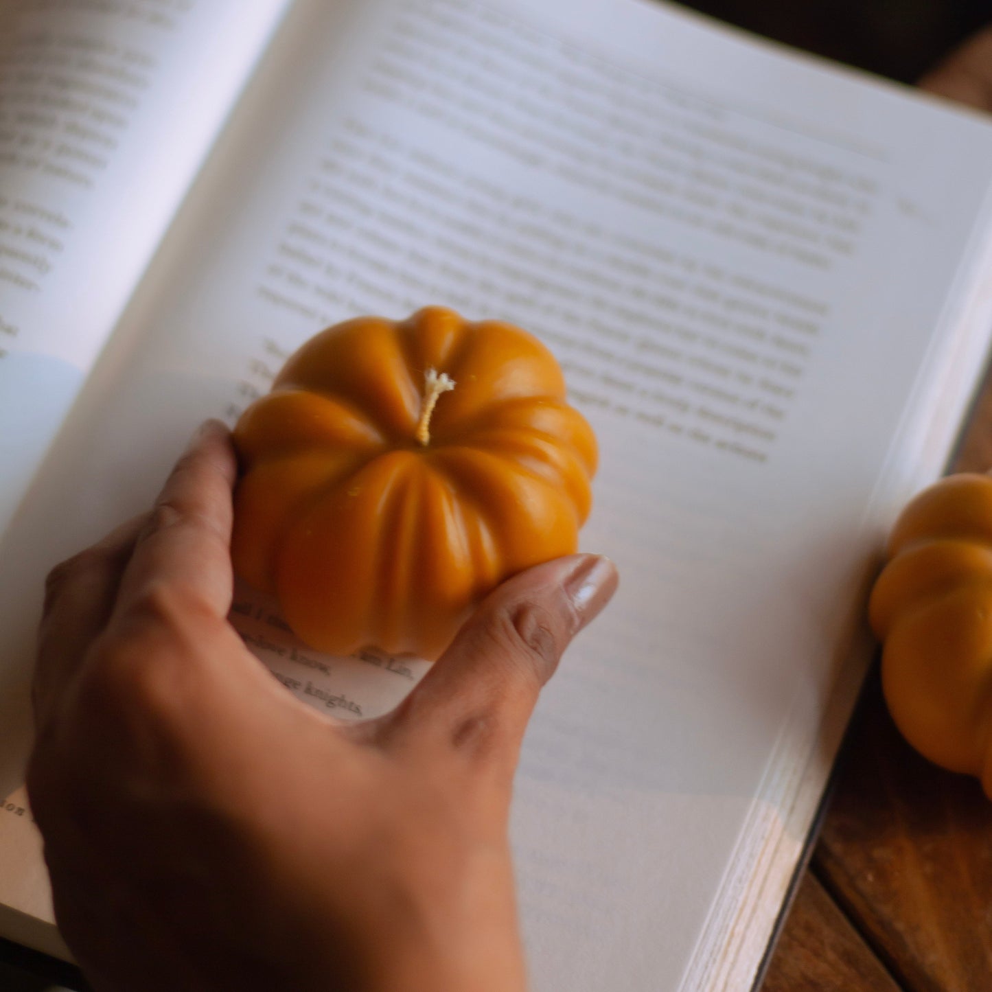 Orange Pumpkin Shape Decorative Candle Set of 3