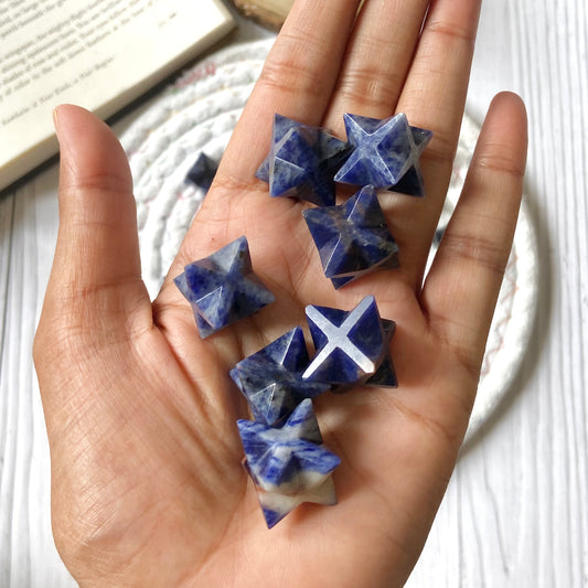 Sodalite Merkaba Crystal Carving | Communication & Expression