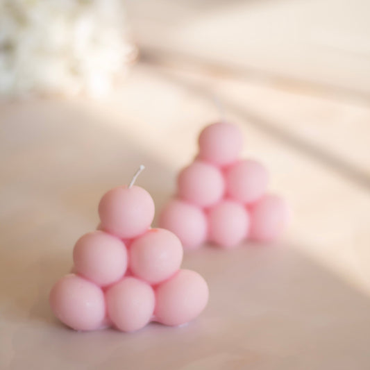 Pink Bubble Pyramid Soy Candle | Pack of 3