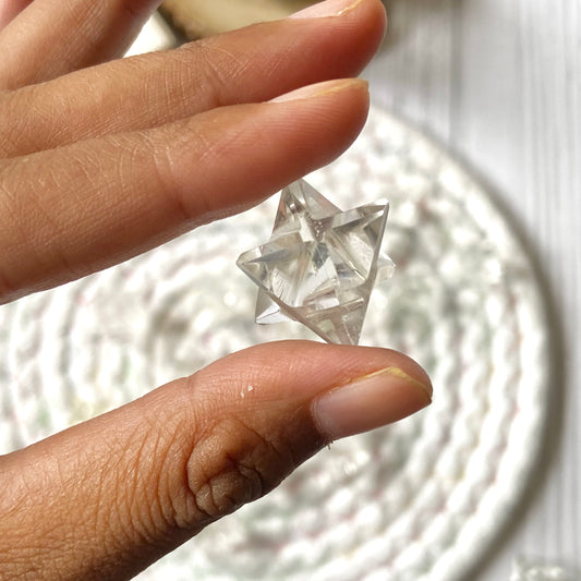 Clear Quartz  Merkaba Crystal Carving | Amplify the Energies