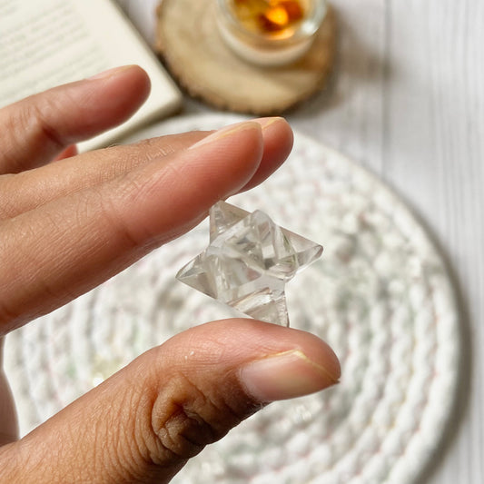 Clear Quartz  Merkaba Crystal Carving | Amplify the Energies