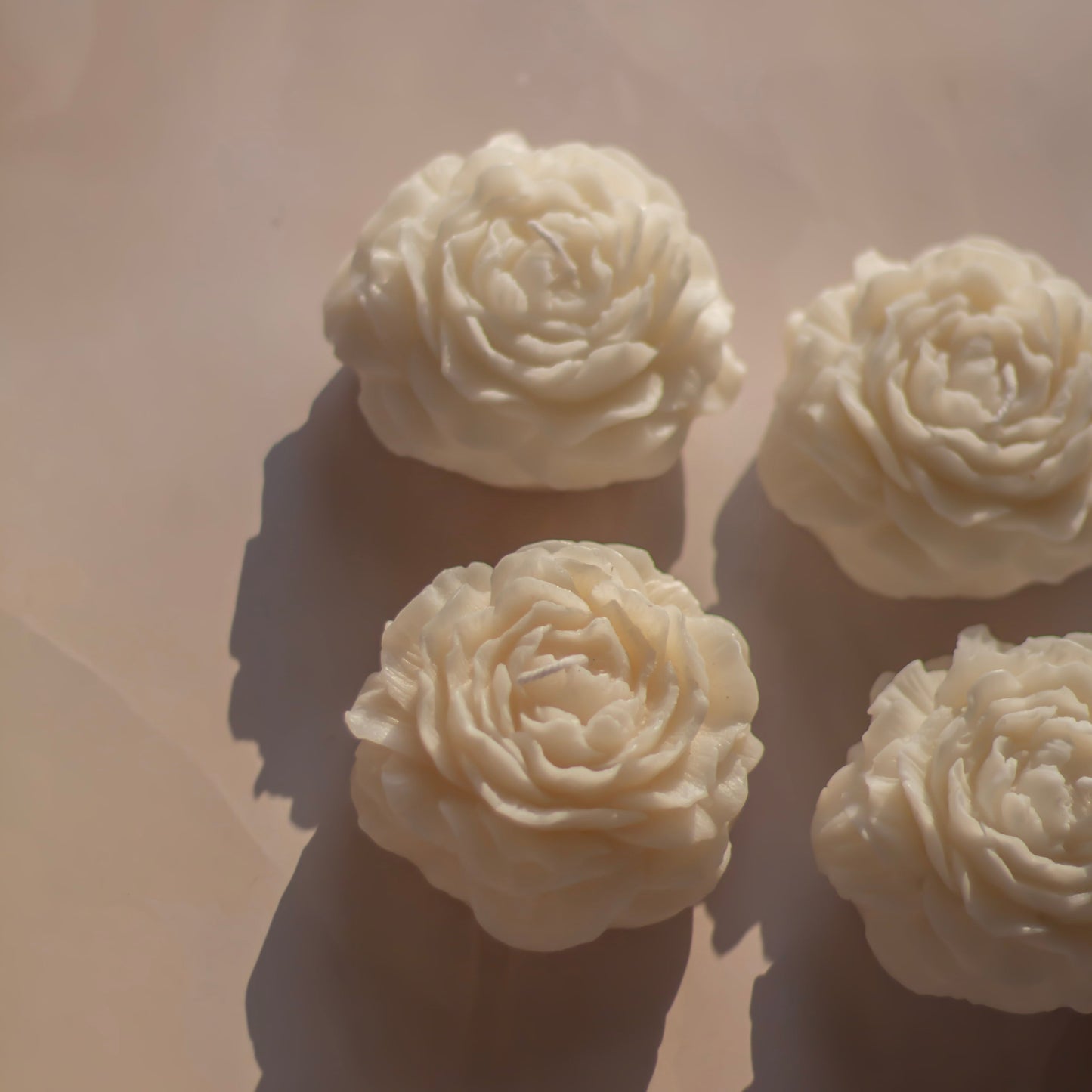 White Peony Decorative Candle | Set of 4