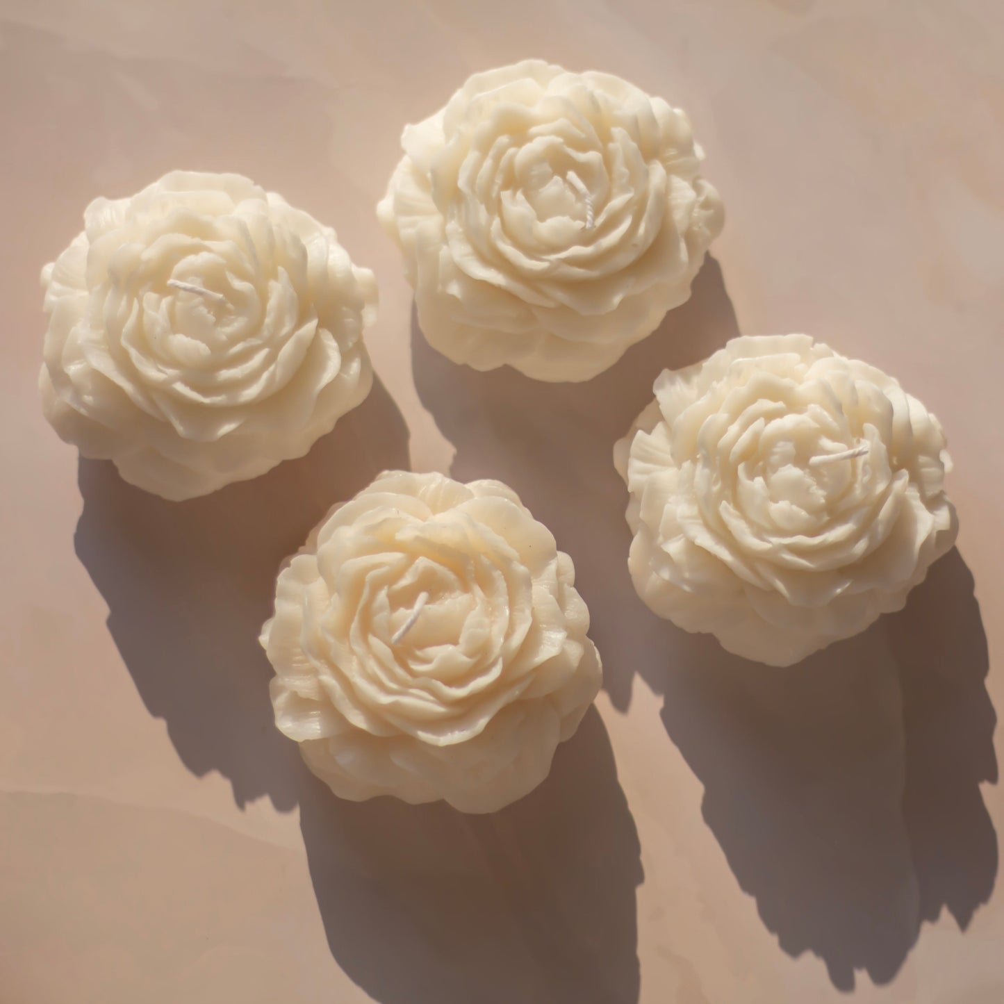 White Peony Decorative Candle | Set of 4