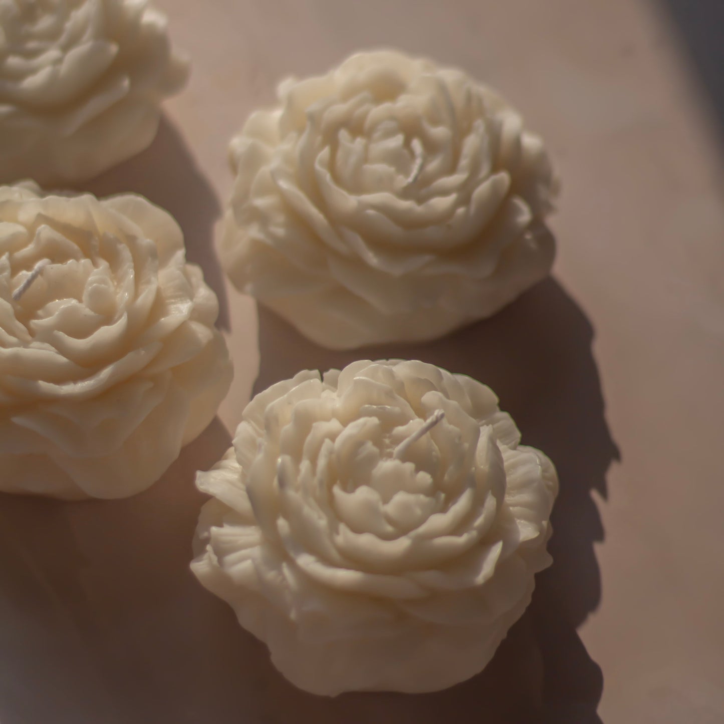 White Peony Decorative Candle | Set of 4