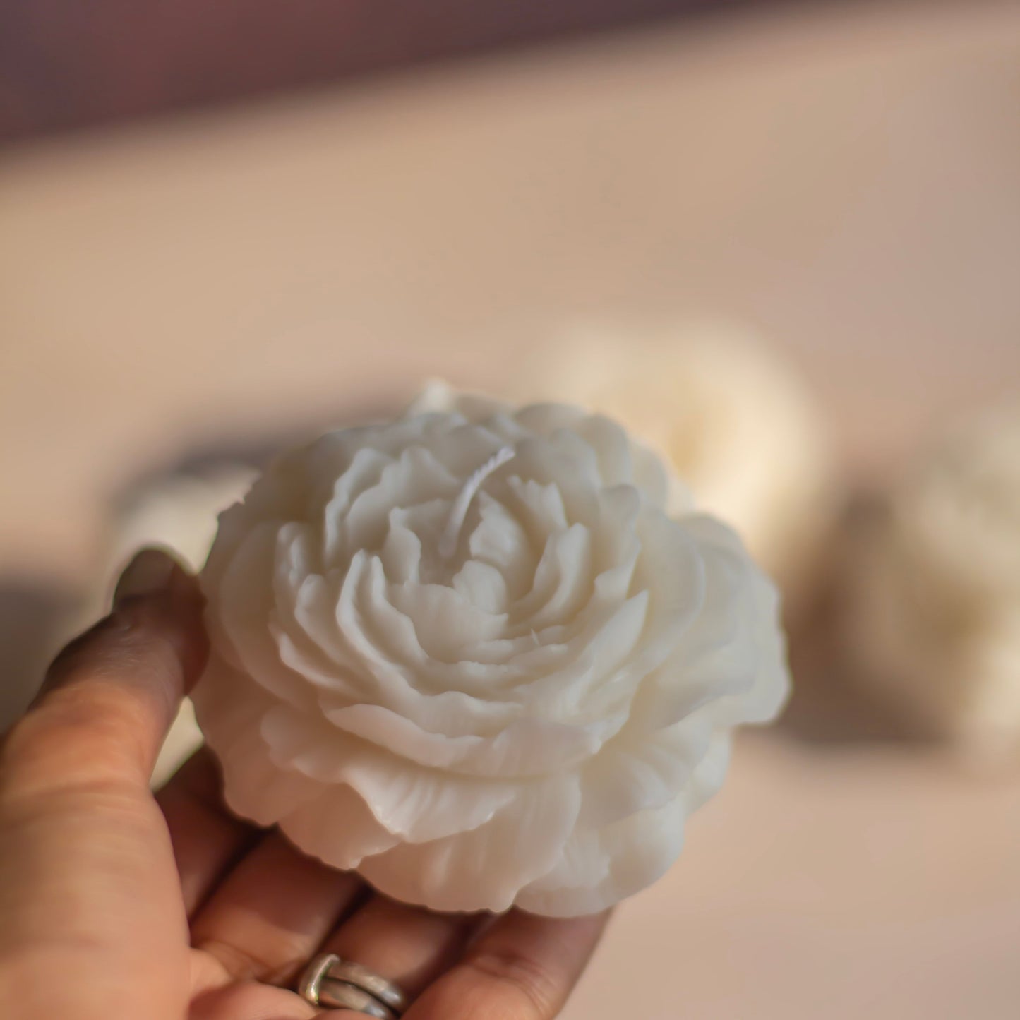 White Peony Decorative Candle | Set of 4