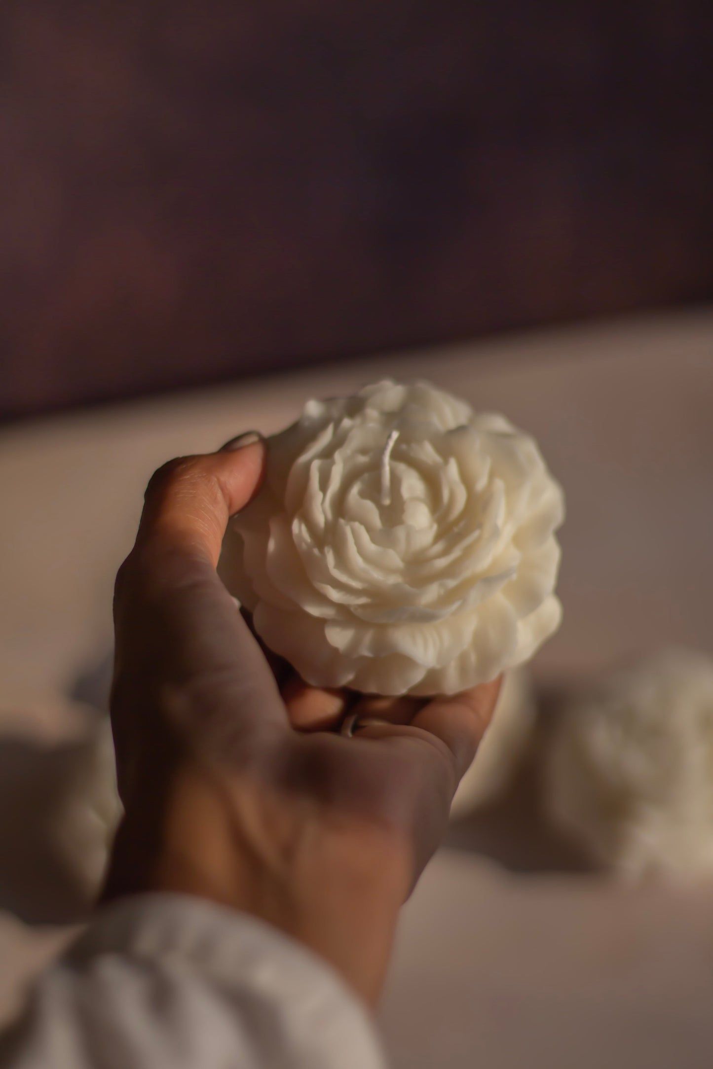 White Peony Decorative Candle | Set of 4
