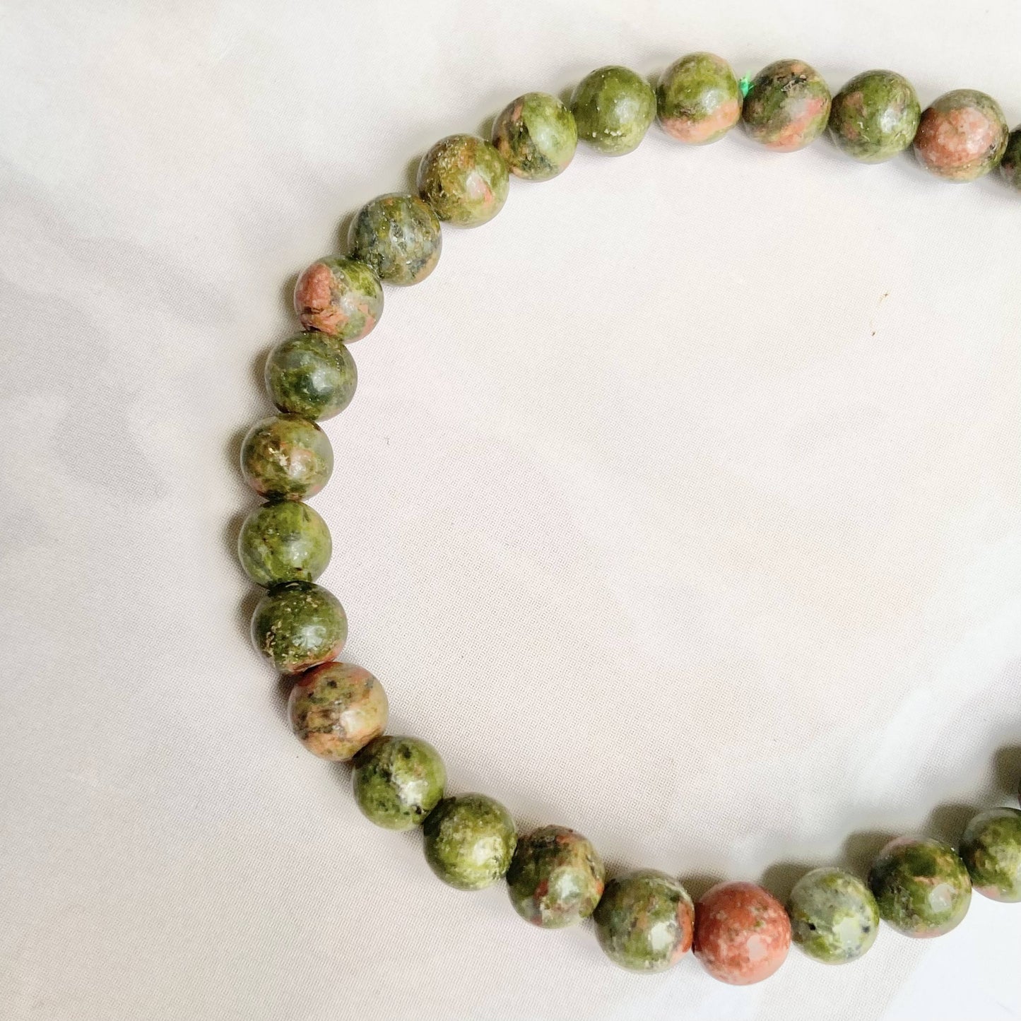 Unakite Bead Bracelet - 6Mm | Stone For Activating Third Eye Chakra Crystal & Stones
