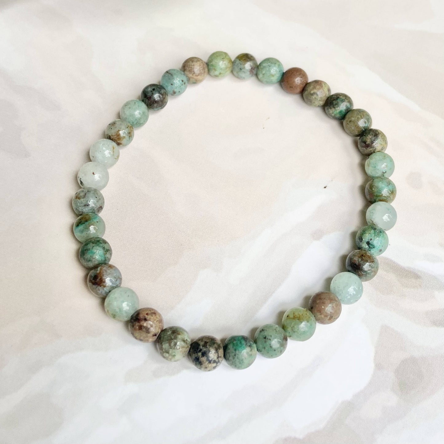 Chryscolla Bead Bracelet - 6Mm | Throat Chakra Expression Public Speaking Crystal & Stones
