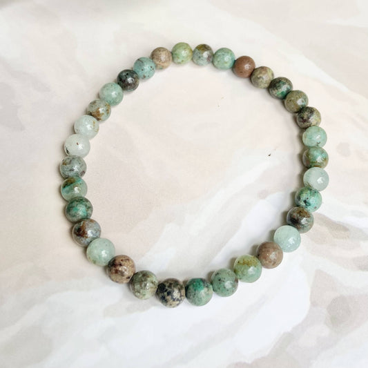 Chryscolla Bead Bracelet - 6Mm | Throat Chakra Expression Public Speaking Crystal & Stones